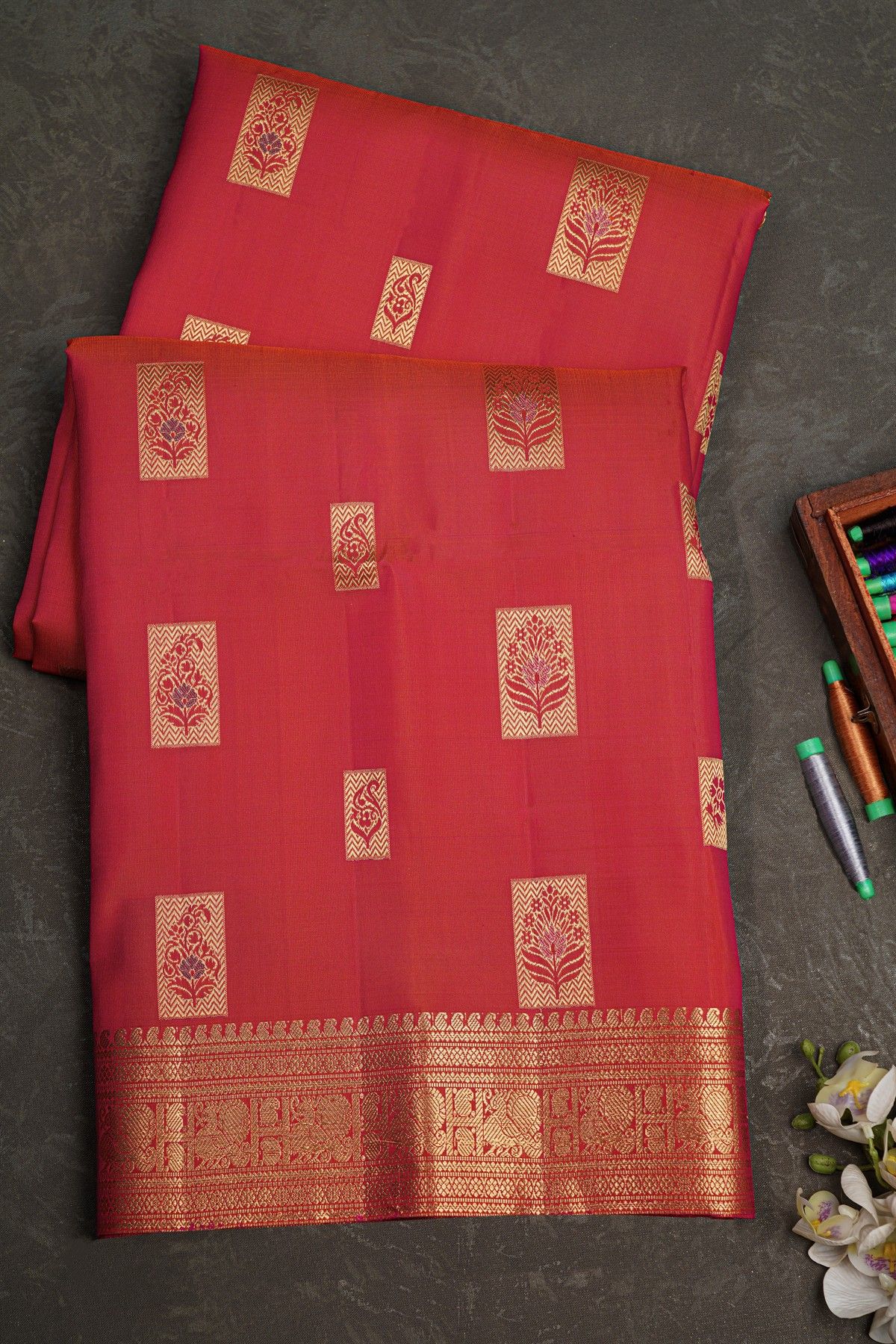 Coimbatore Soft Silk Red Saree