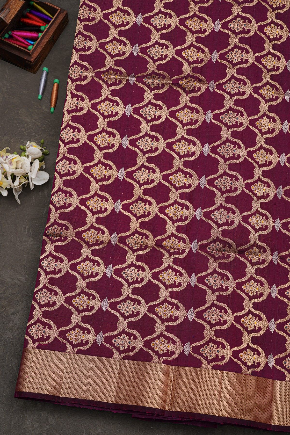 Coimbatore Soft Silk Wine Saree