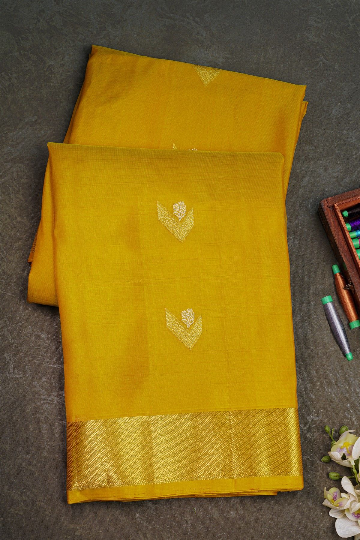 Coimbatore Soft Silk Mustard Saree