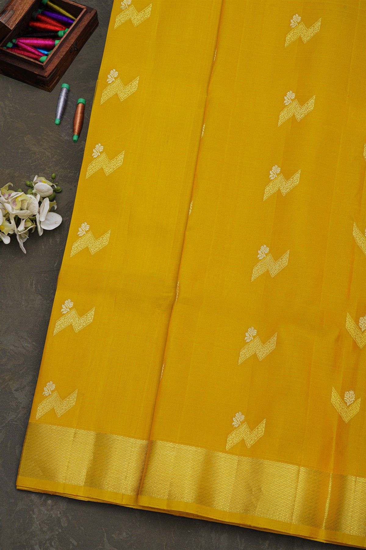 Coimbatore Soft Silk Mustard Saree