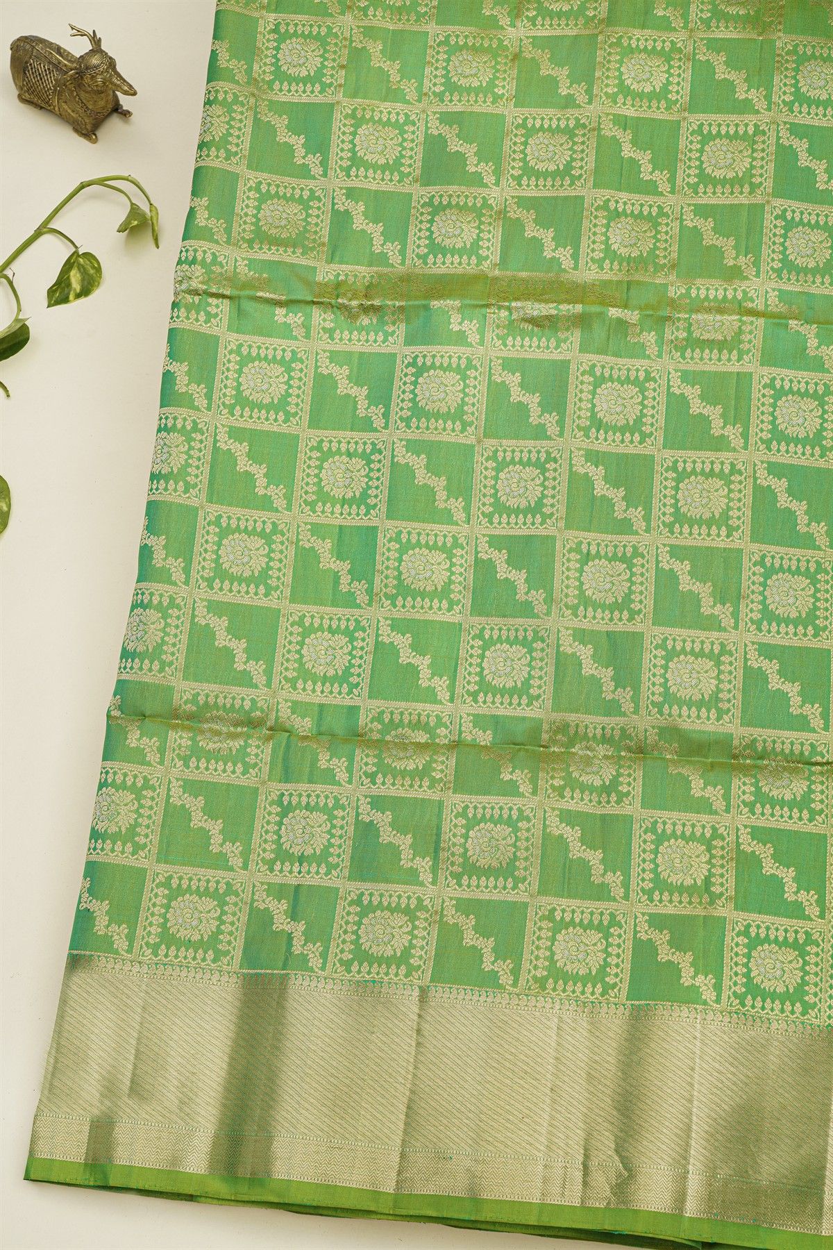Coimbatore Soft Silk Parrot Green Saree