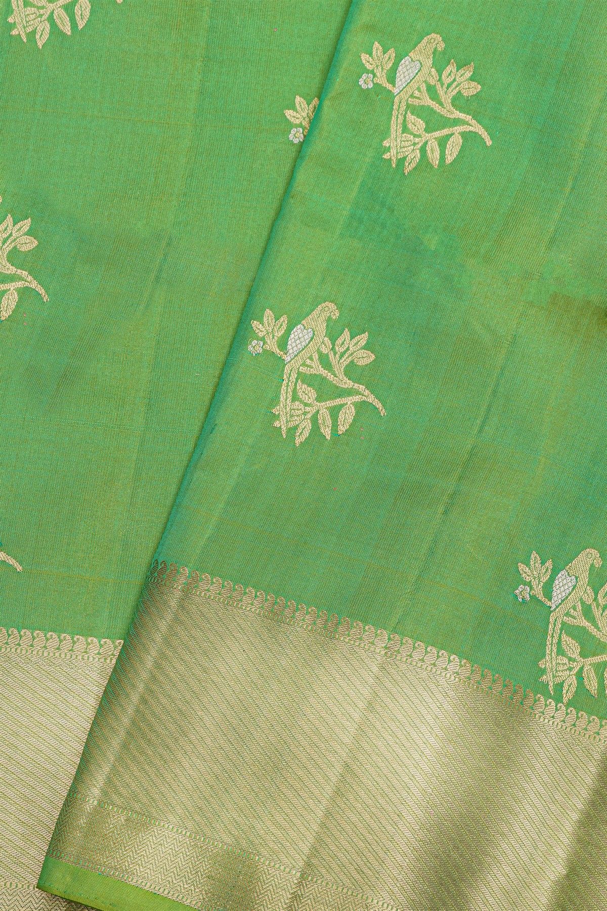 Coimbatore Soft Silk Parrot Green Saree