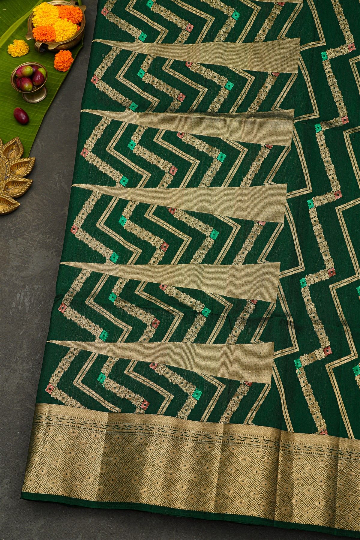 Coimbatore Soft Silk Bottle Green Saree