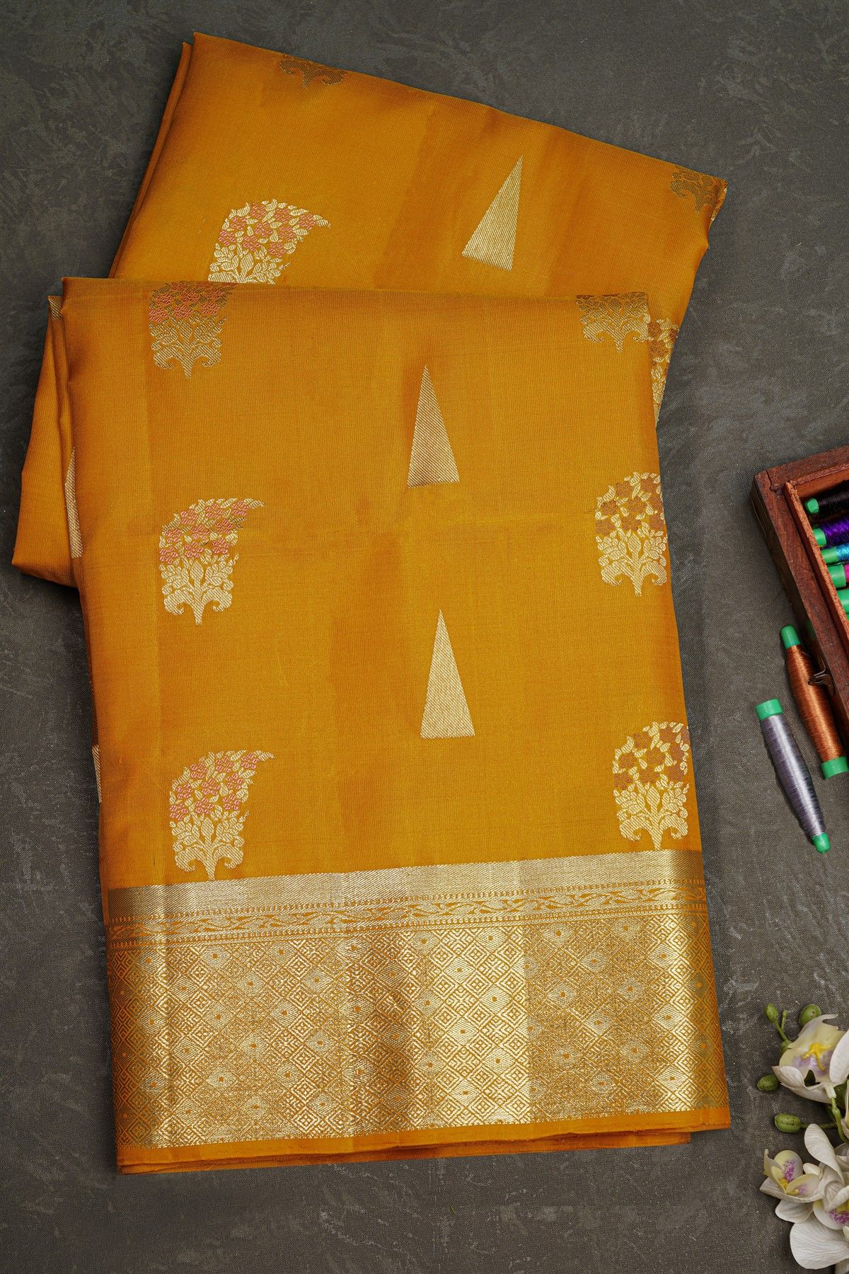 Coimbatore Soft Silk Mustard Saree
