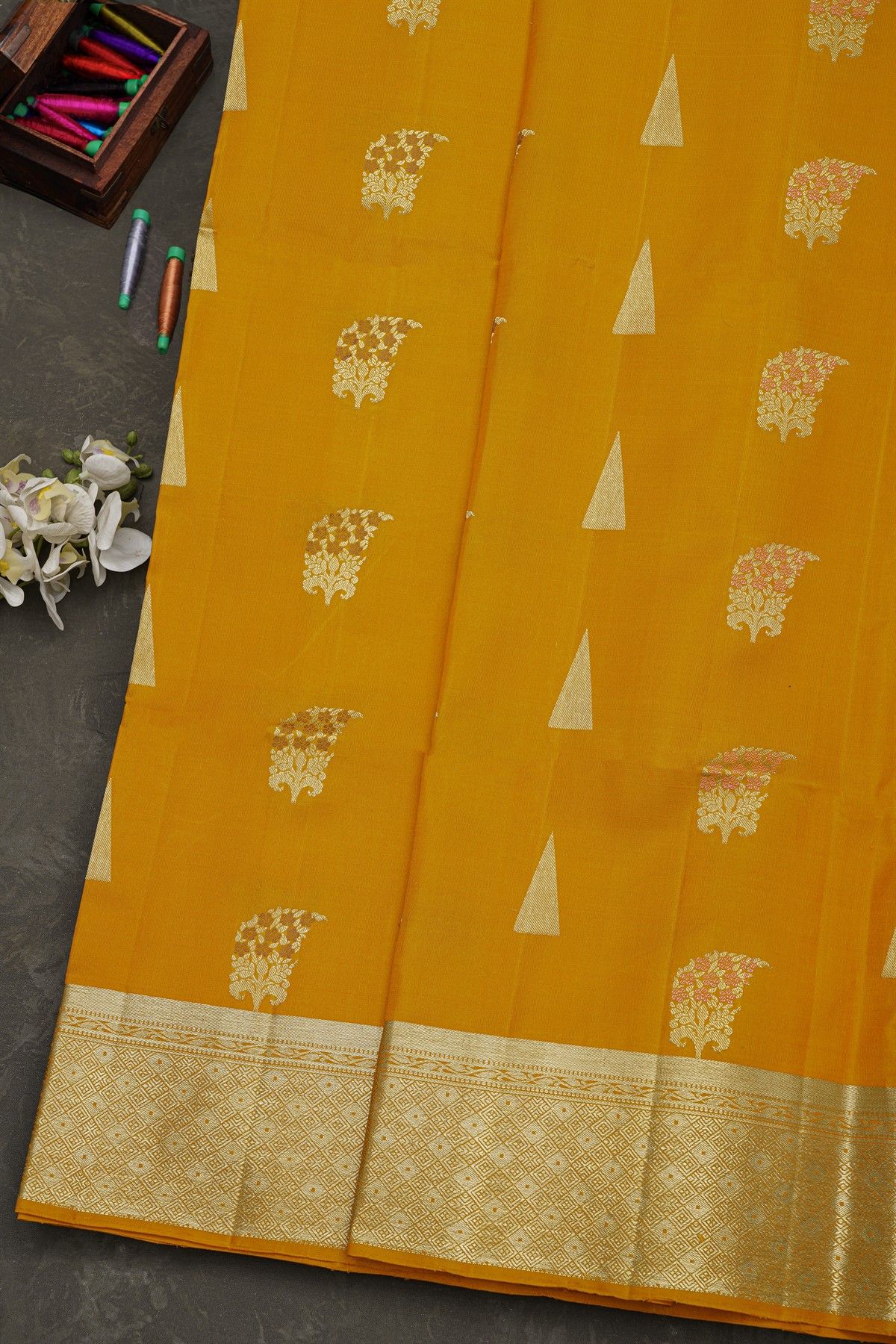 Coimbatore Soft Silk Mustard Saree