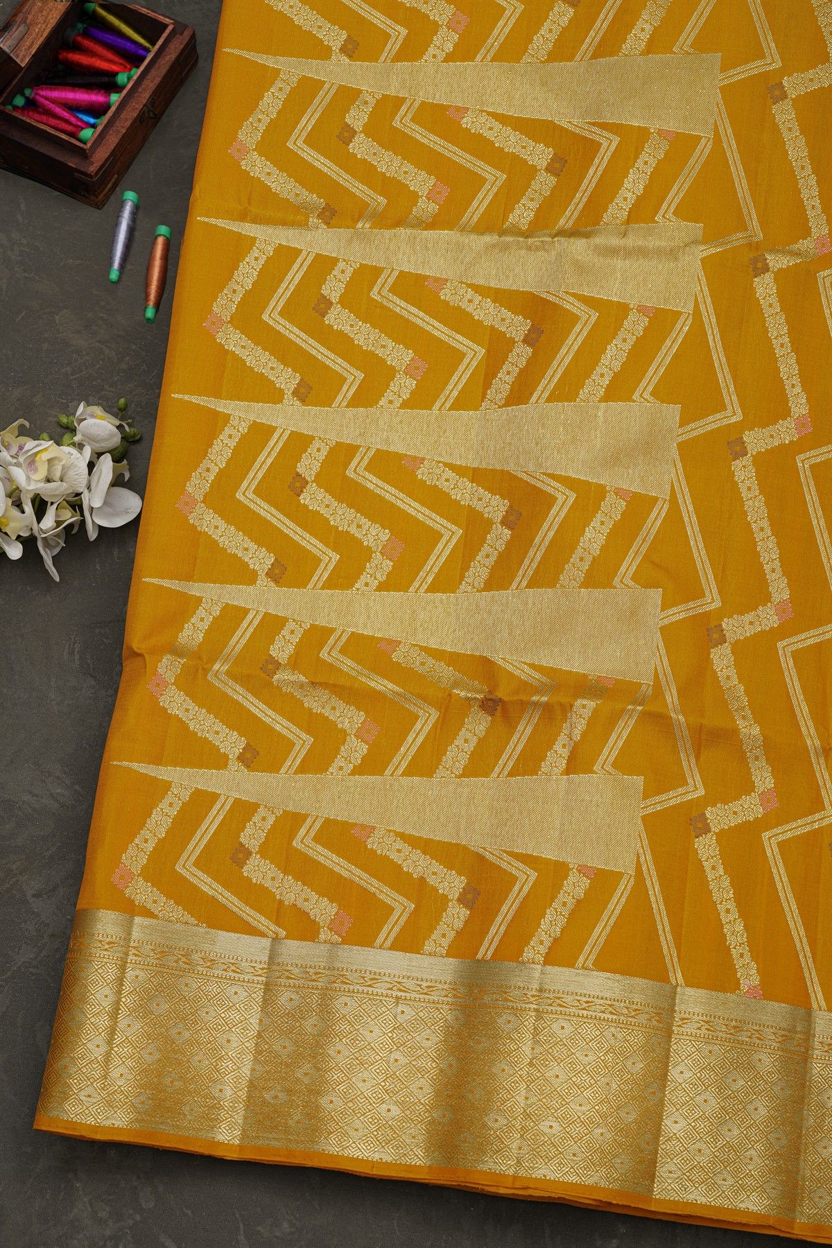 Coimbatore Soft Silk Mustard Saree