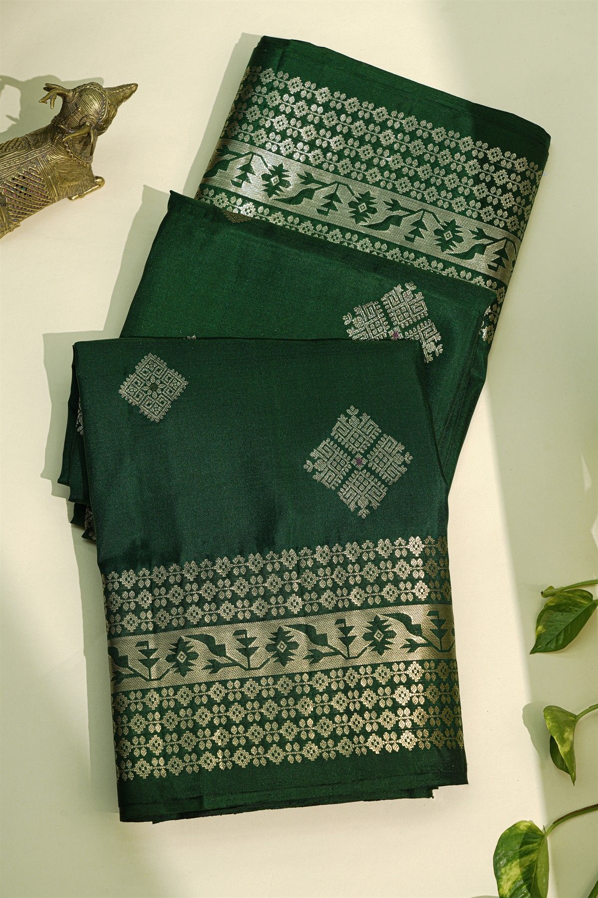 Coimbatore Soft Silk Bottle Green Saree