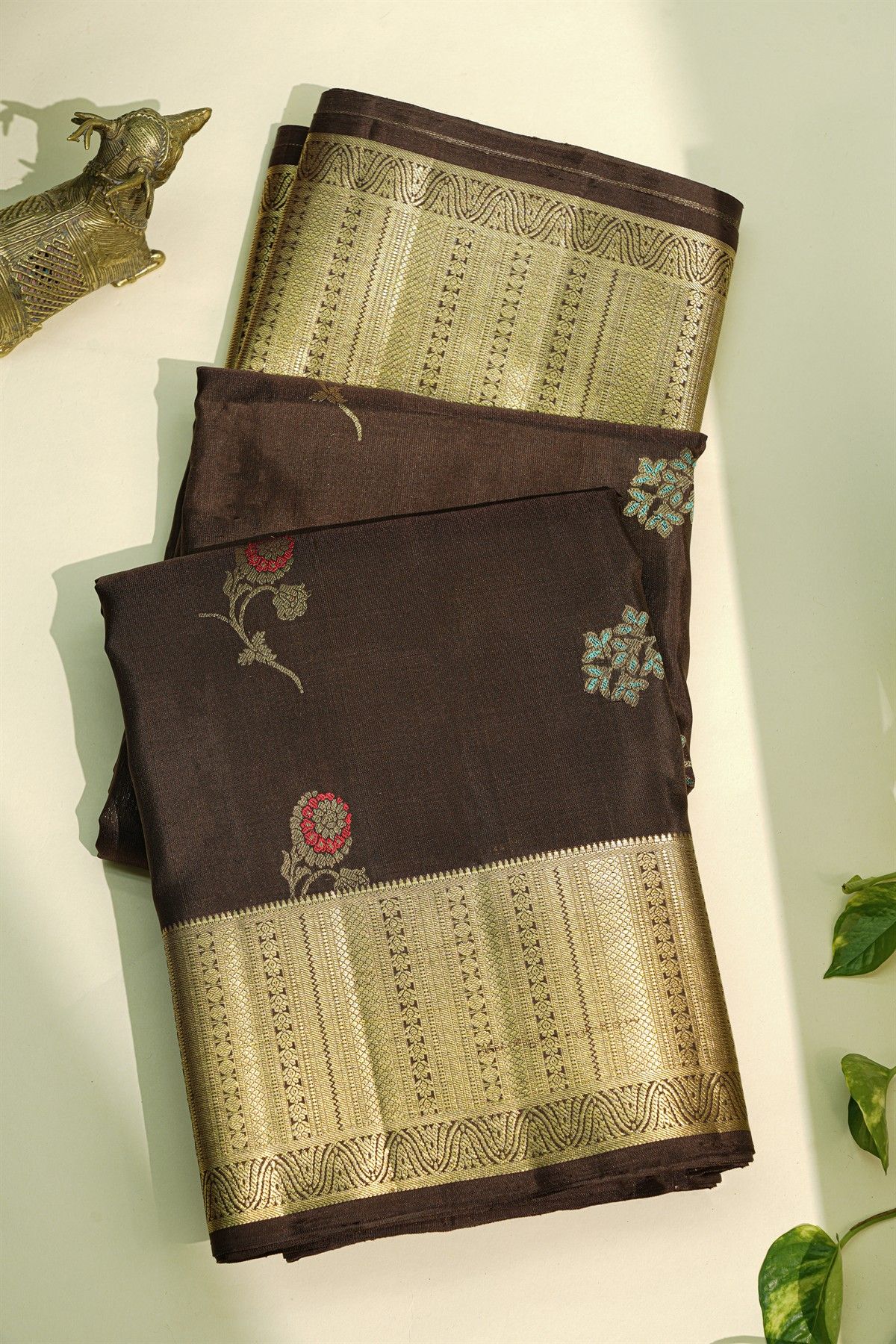 Coimbatore Soft Silk Brown Saree