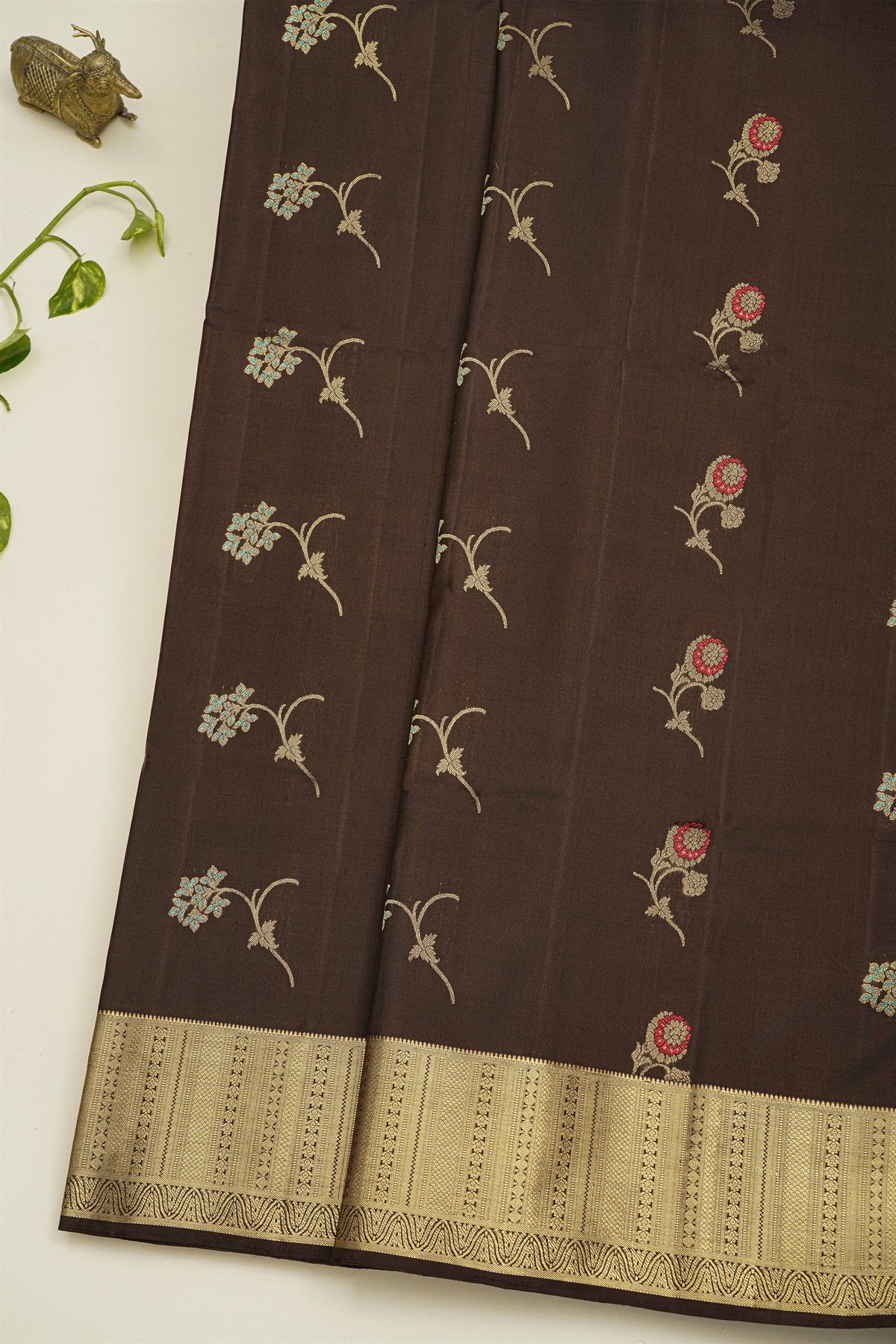 Coimbatore Soft Silk Brown Saree