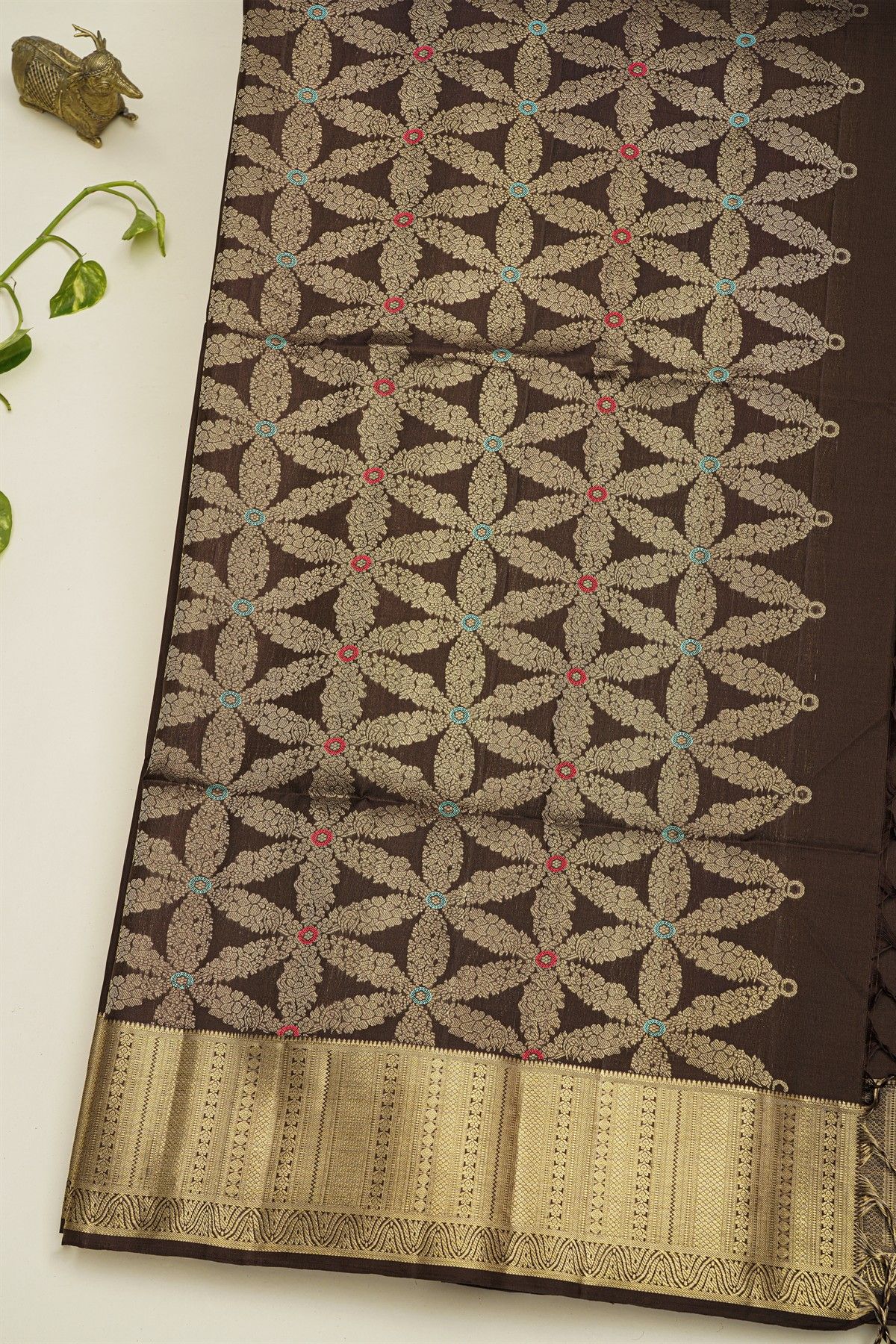 Coimbatore Soft Silk Brown Saree