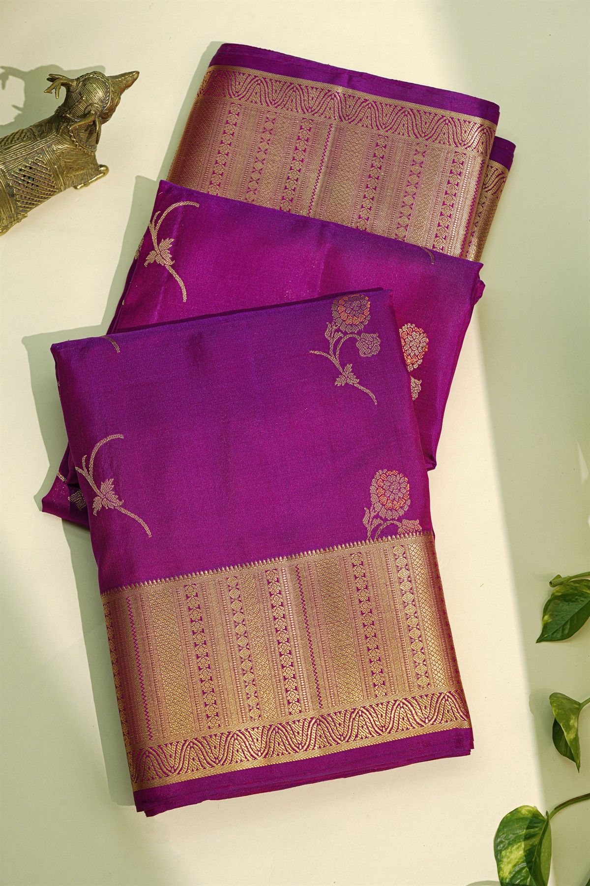 Coimbatore Soft Silk Dark Purple Saree