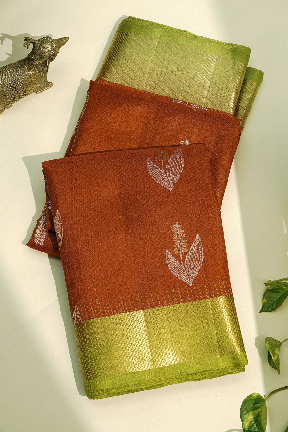 Coimbatore Soft Silk Rust Saree