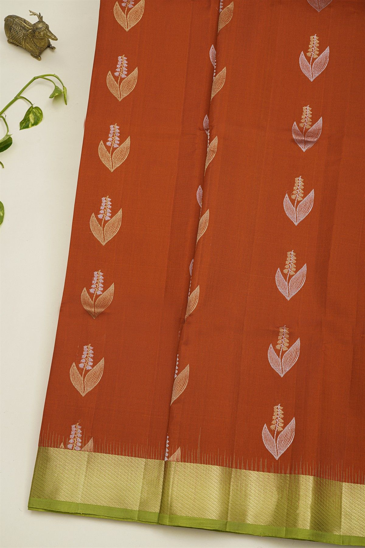 Coimbatore Soft Silk Rust Saree