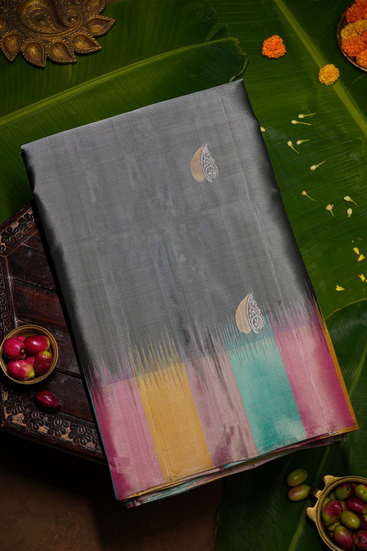 Coimbatore Soft Silk Grey Saree