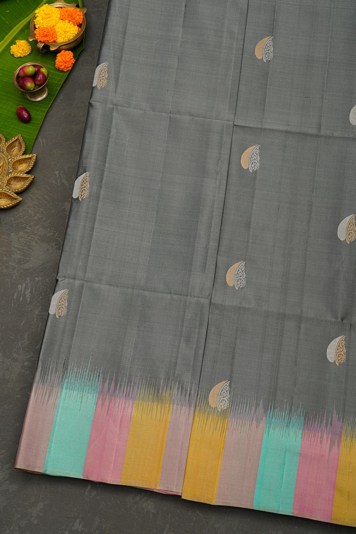 Coimbatore Soft Silk Grey Saree