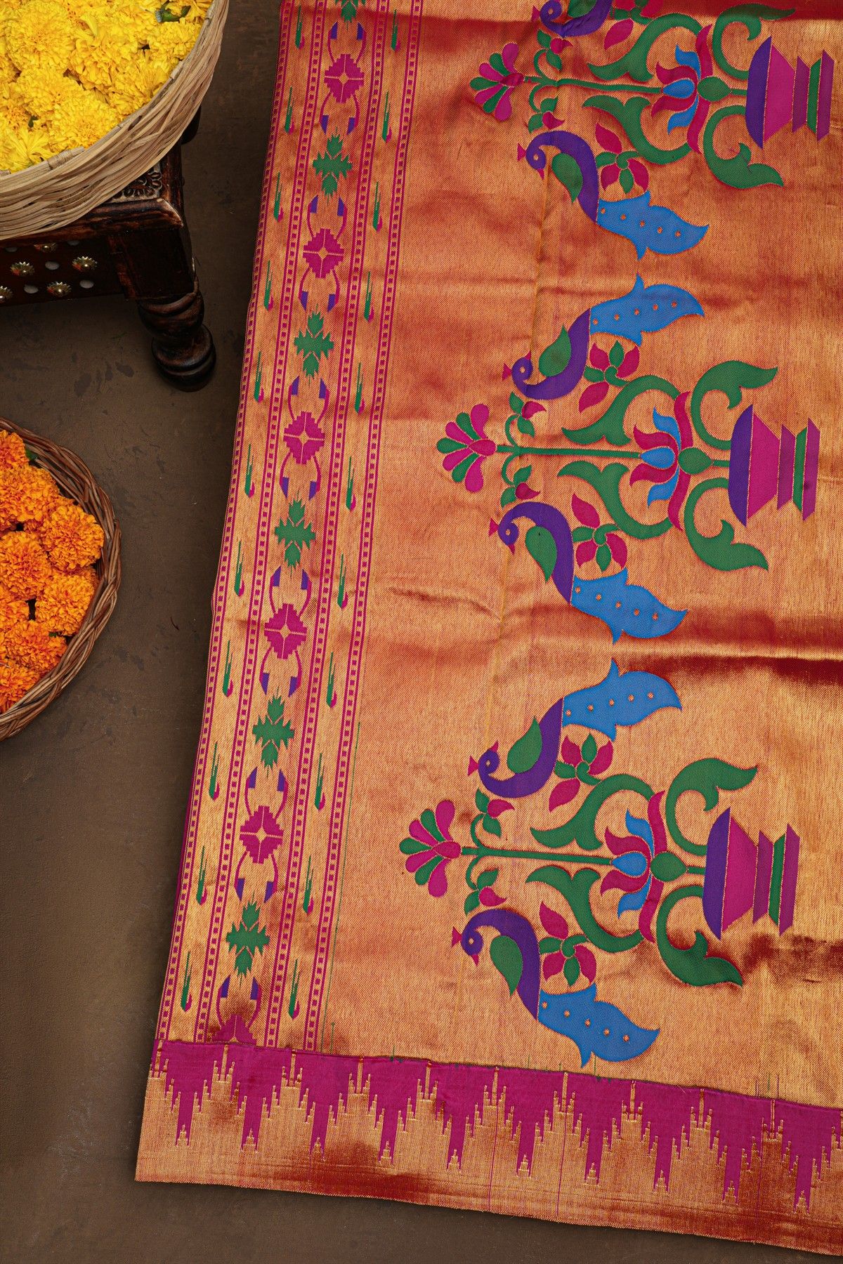 Paithani Silk Magenta Saree
