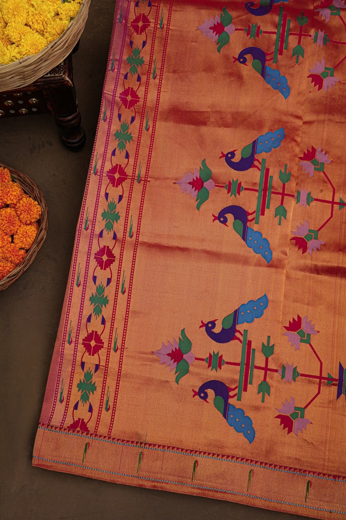 Paithani Silk Magenta Saree