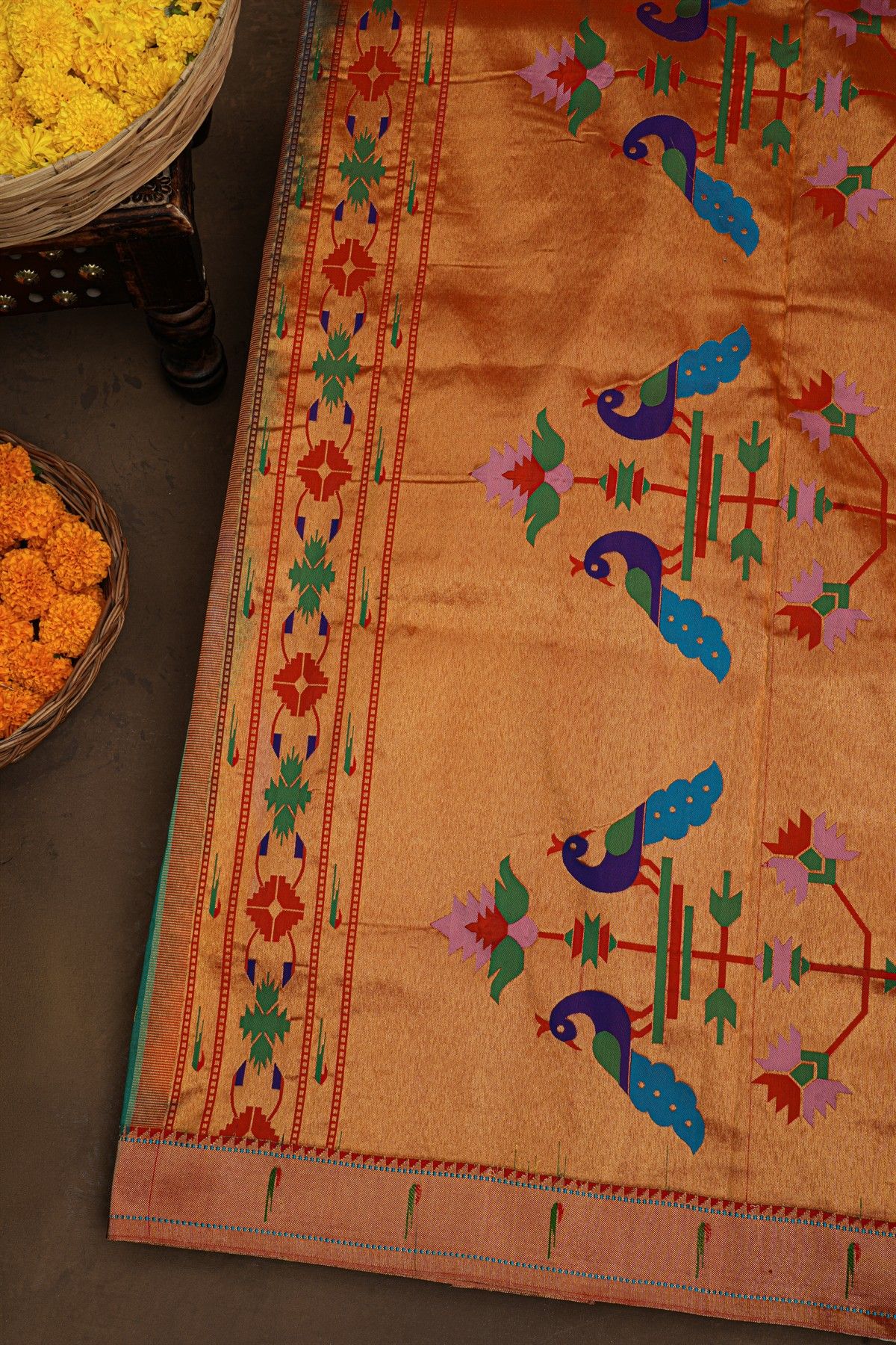 Paithani Silk Sea Blue Saree