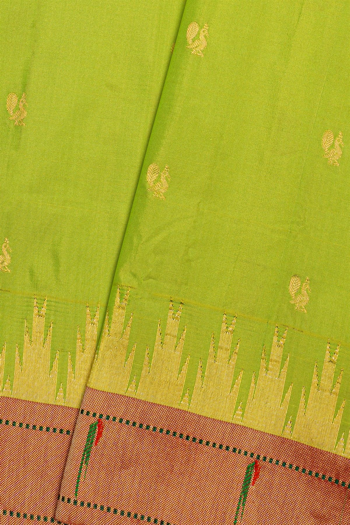 Paithani Silk Parrot Green Saree