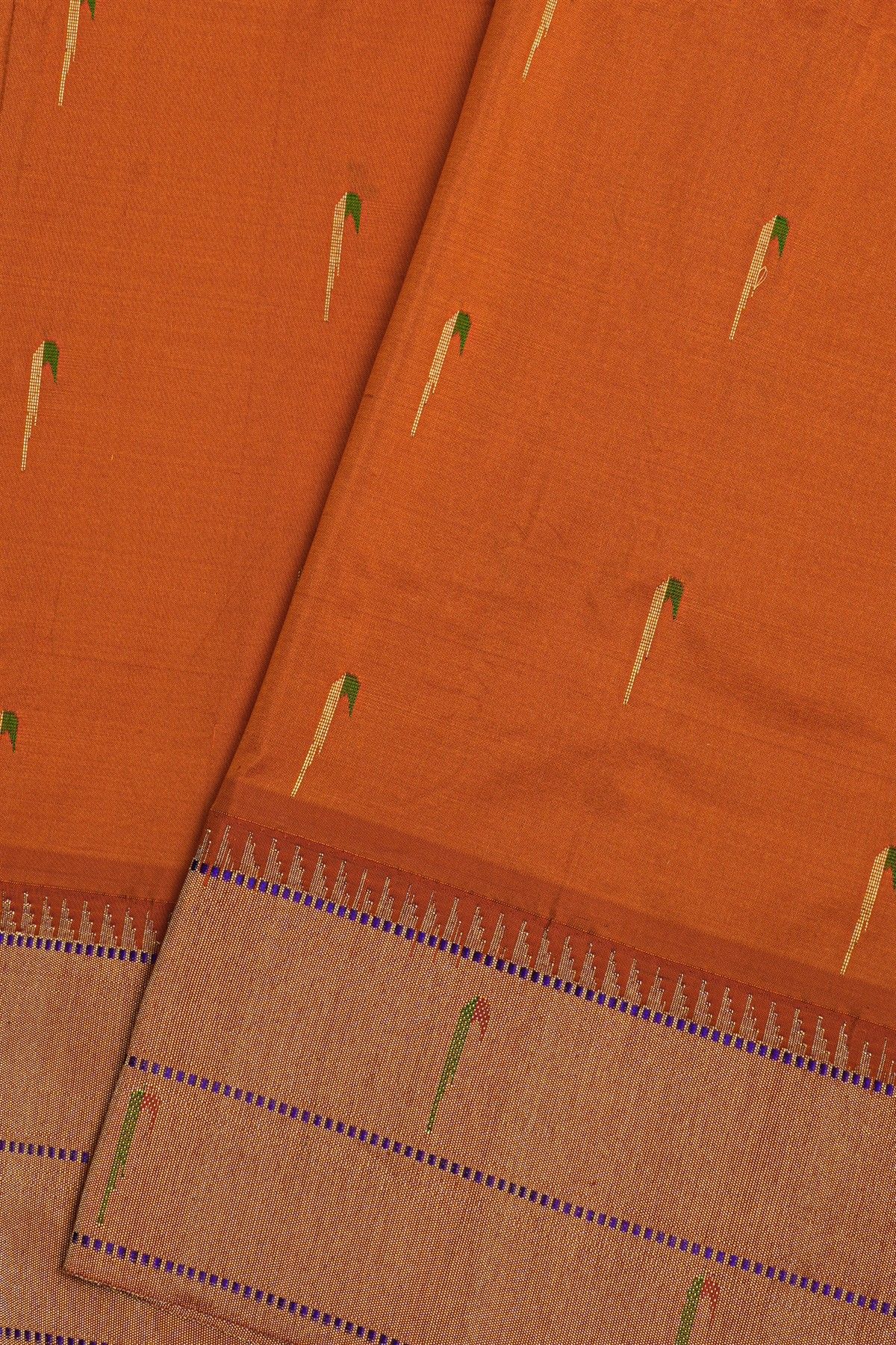 Paithani Silk Rust Orange Saree