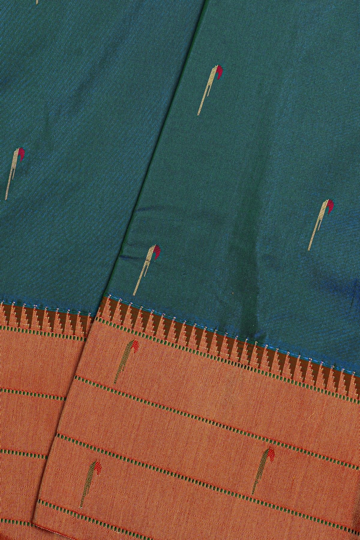 Paithani Silk Peacock Blue Saree