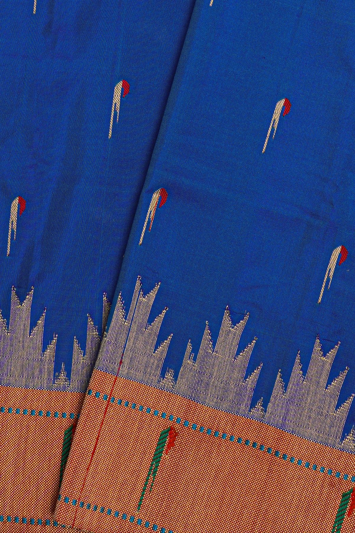 Paithani Silk Royal Blue Saree