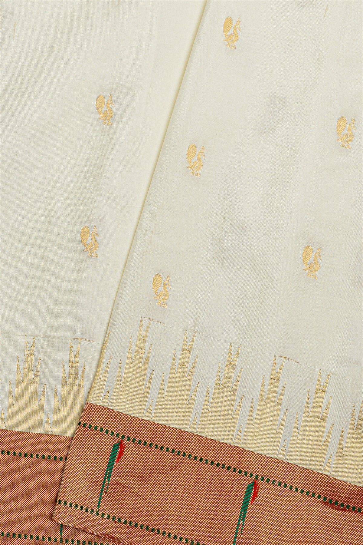 Paithani Silk Off White Saree