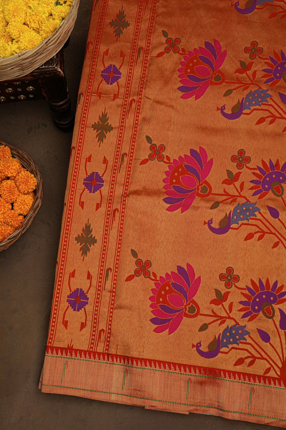 Paithani Silk Royal Blue Saree