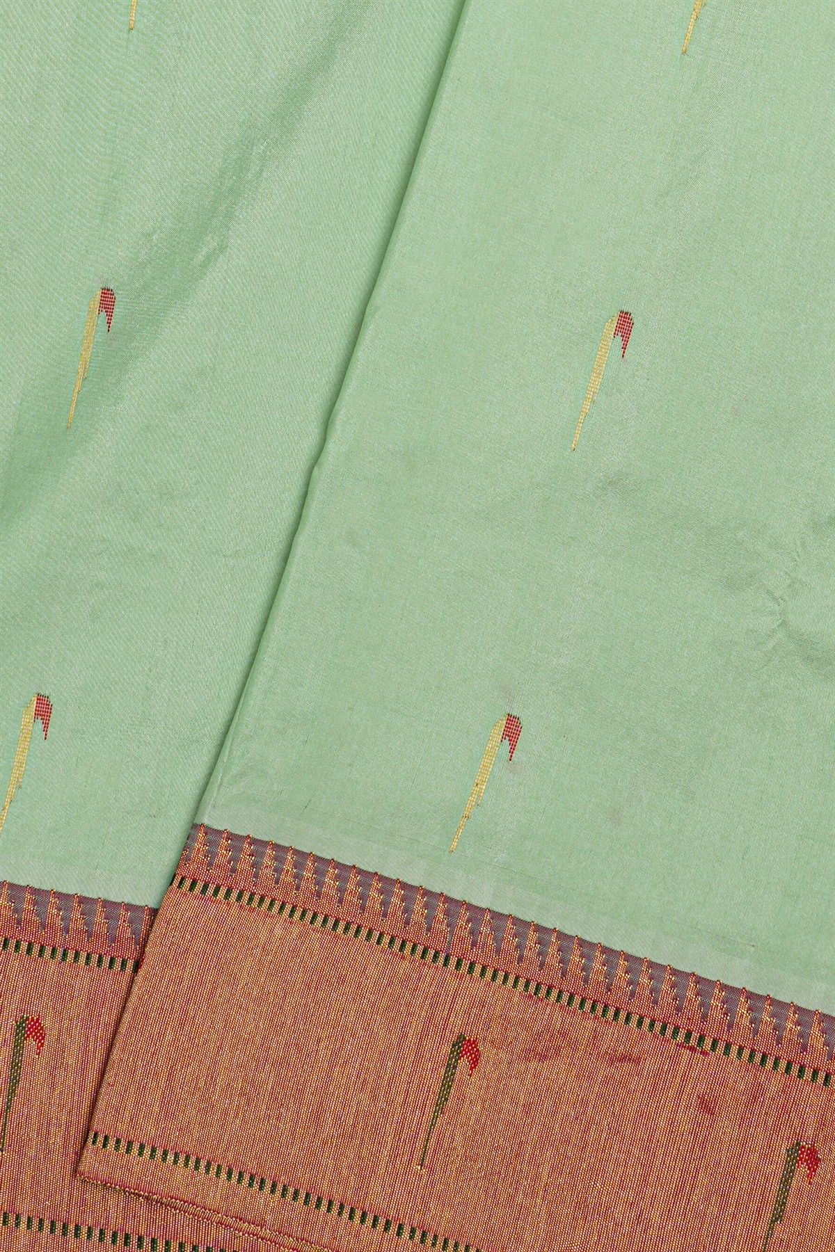Paithani Silk Pista Green Saree