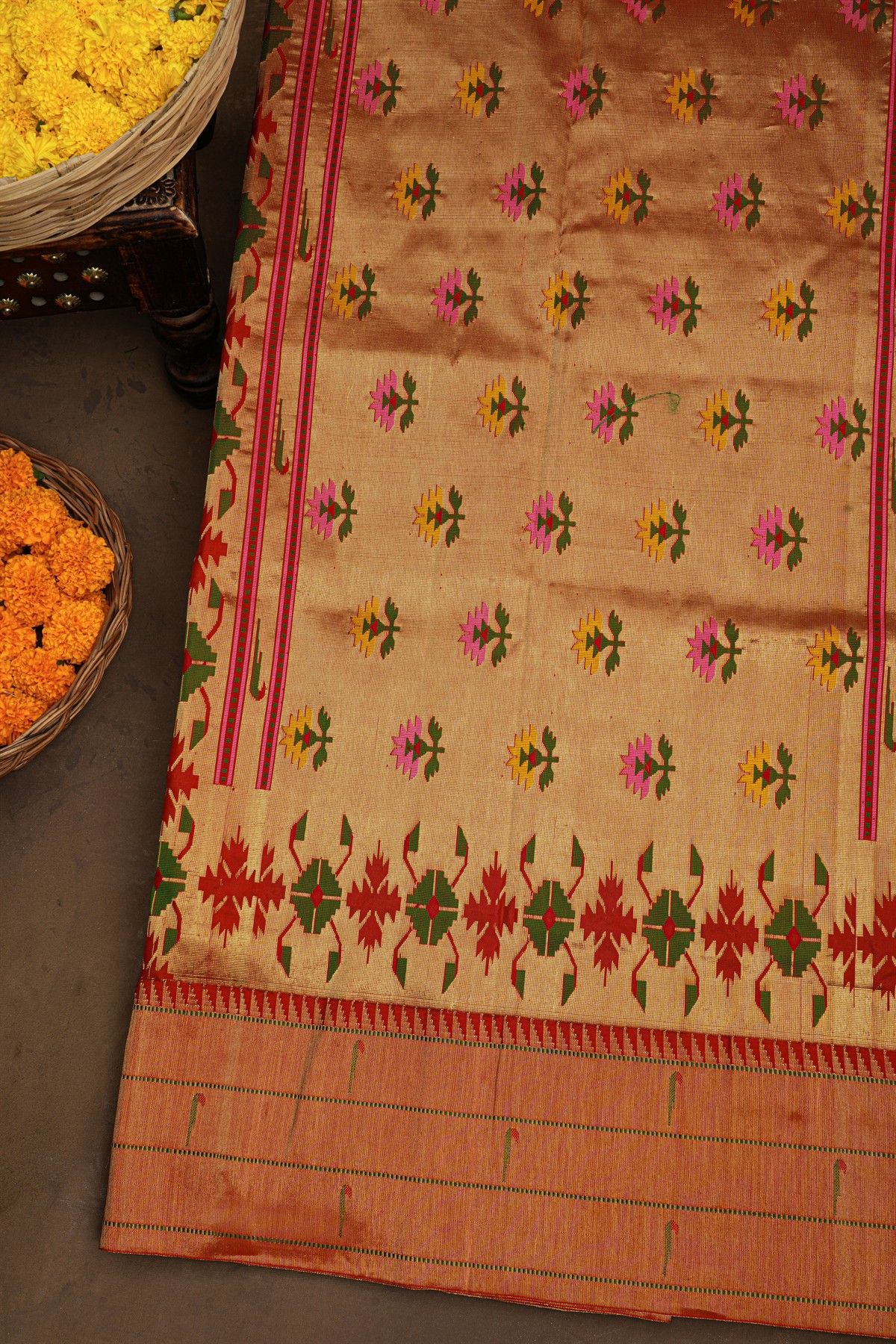 Paithani Silk Navy Blue Saree