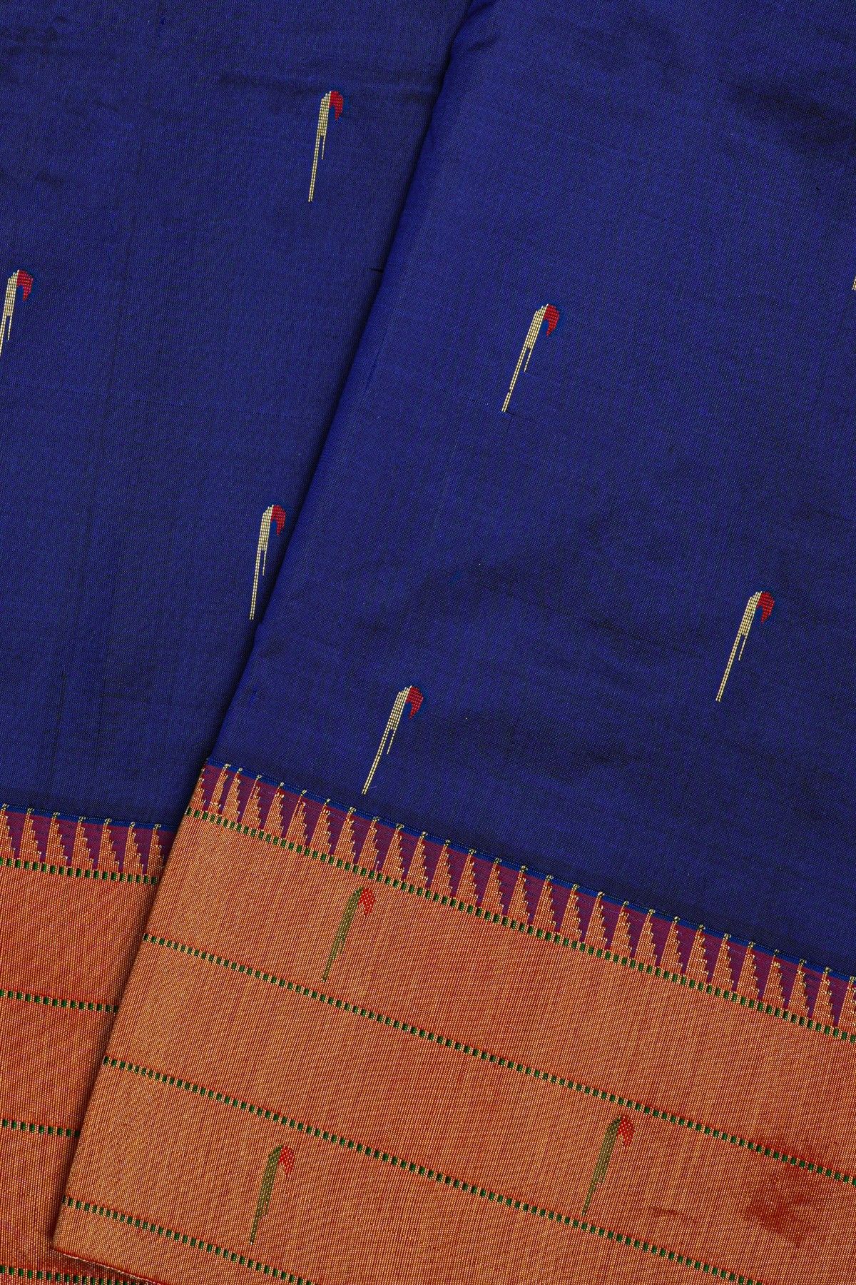 Paithani Silk Navy Blue Saree