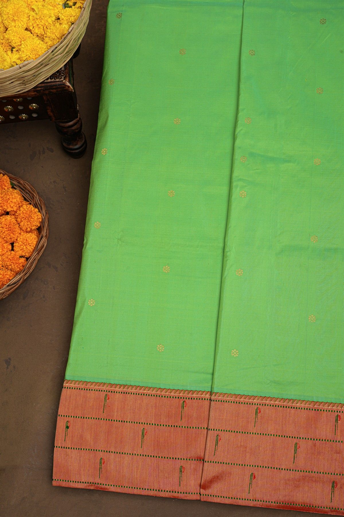 Paithani Silk Green Saree