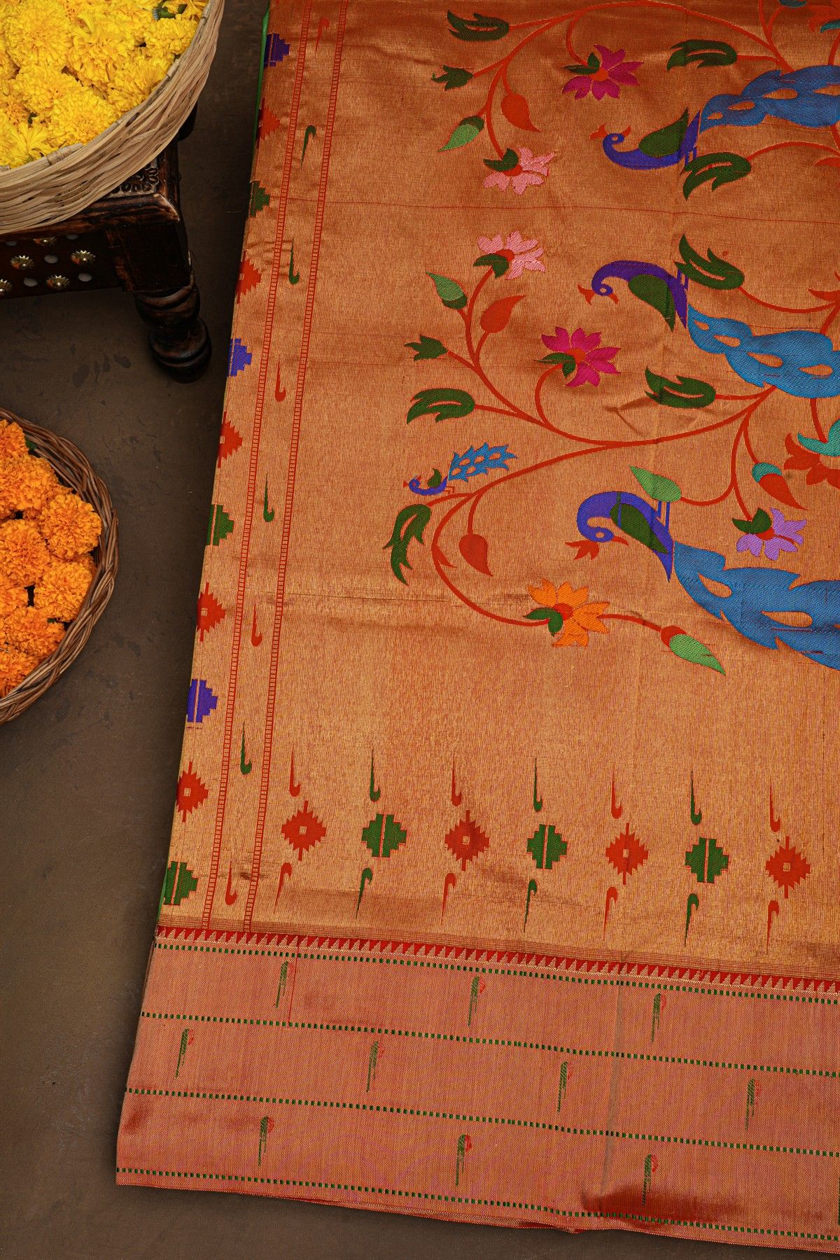 Paithani Silk Green Saree