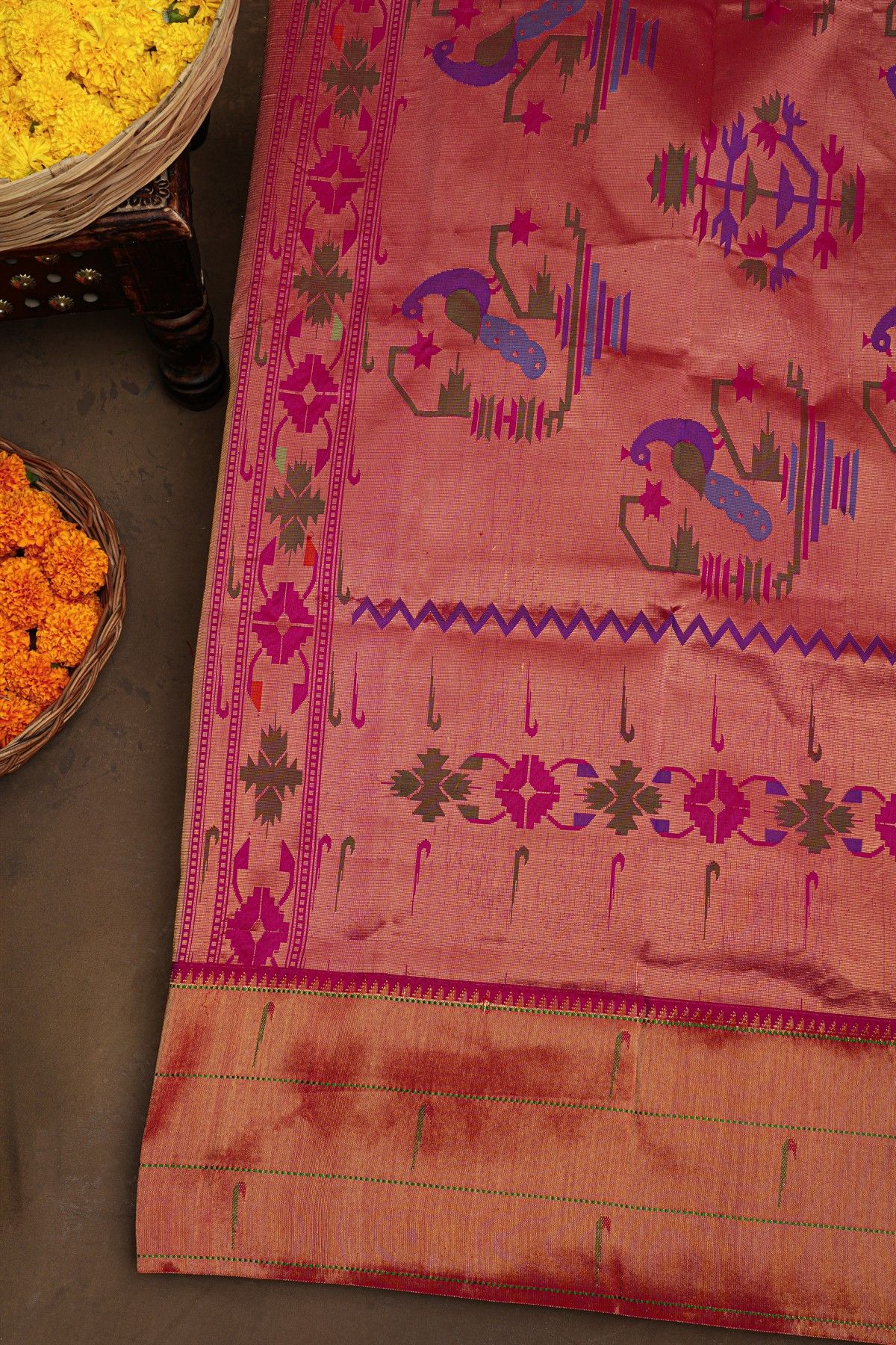 Paithani Silk Magenta Saree