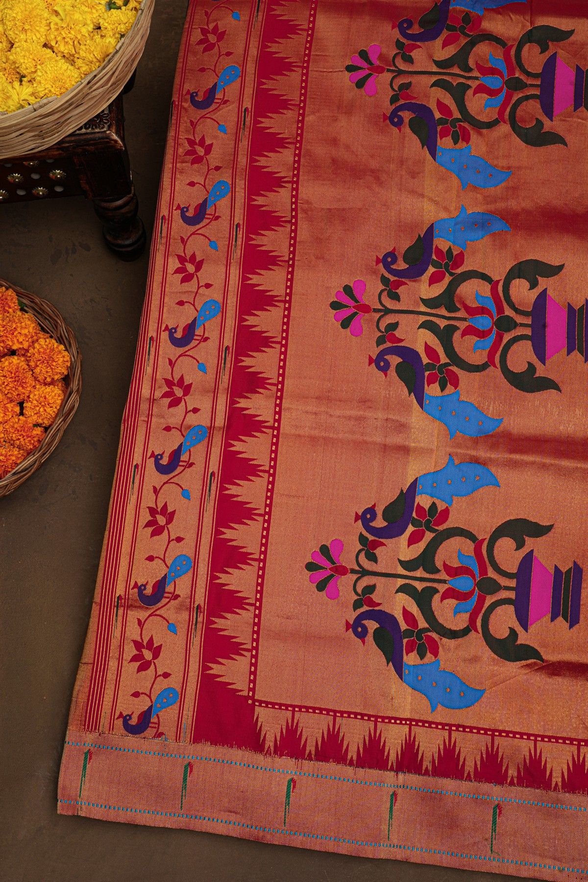 Paithani Silk Magenta Saree