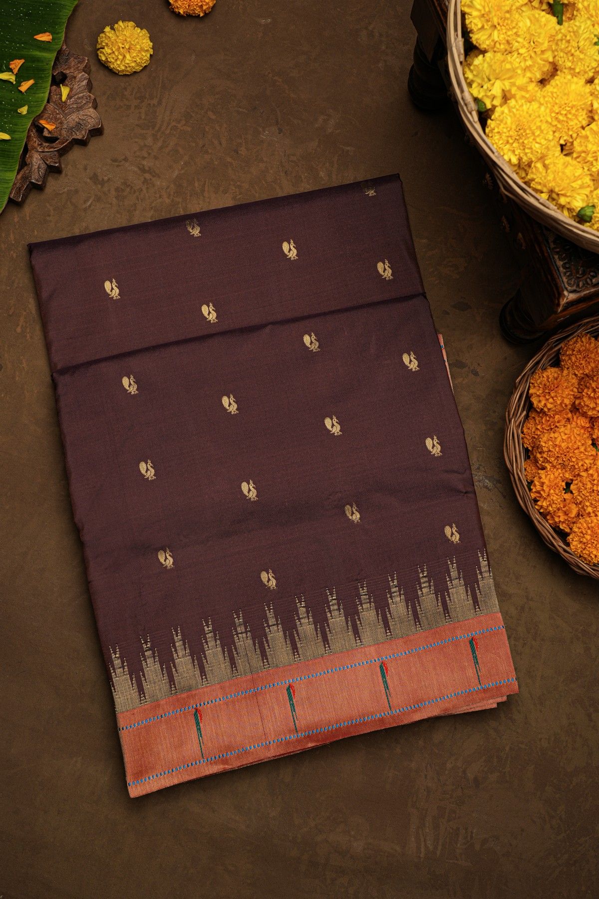 Paithani Silk Brown Saree