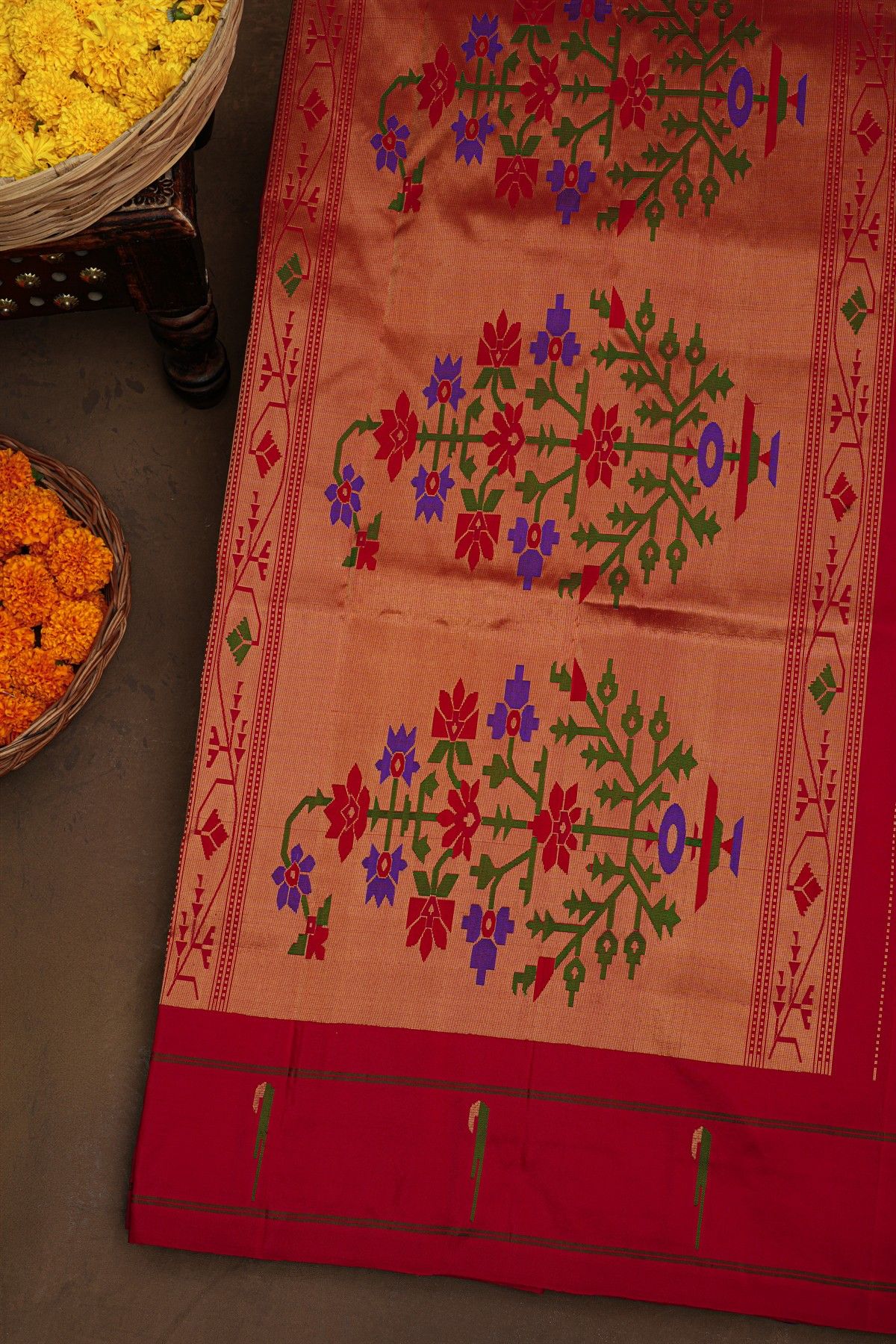 Paithani Silk Dark Pink Saree