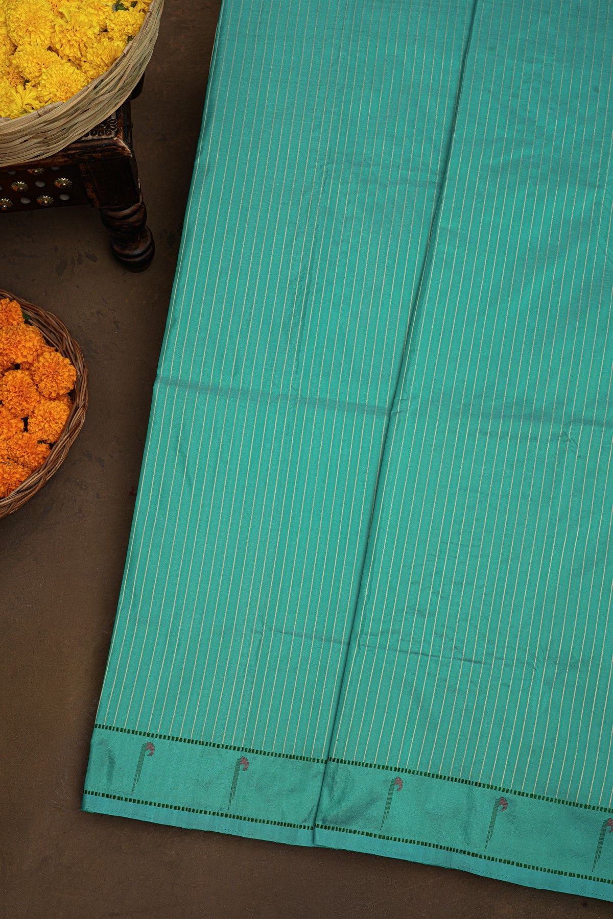 Paithani Silk Sea Blue Saree