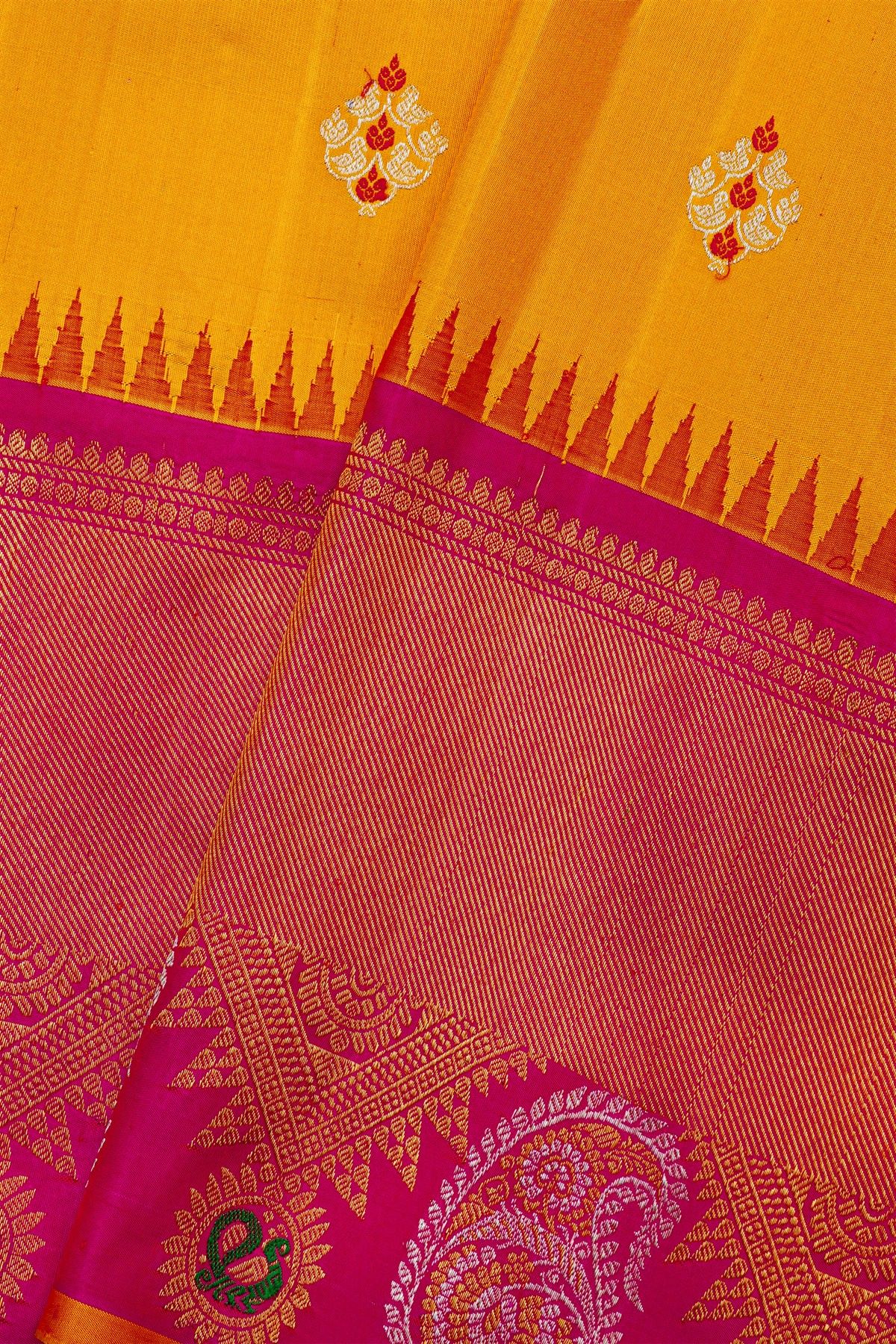 Gadwal Silk Mustard Saree