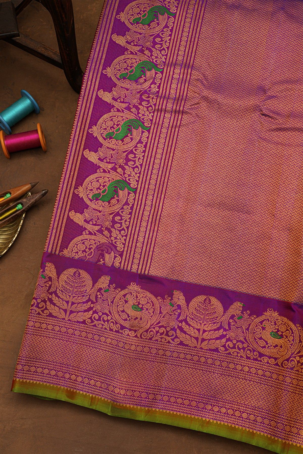 Gadwal Silk Red Saree