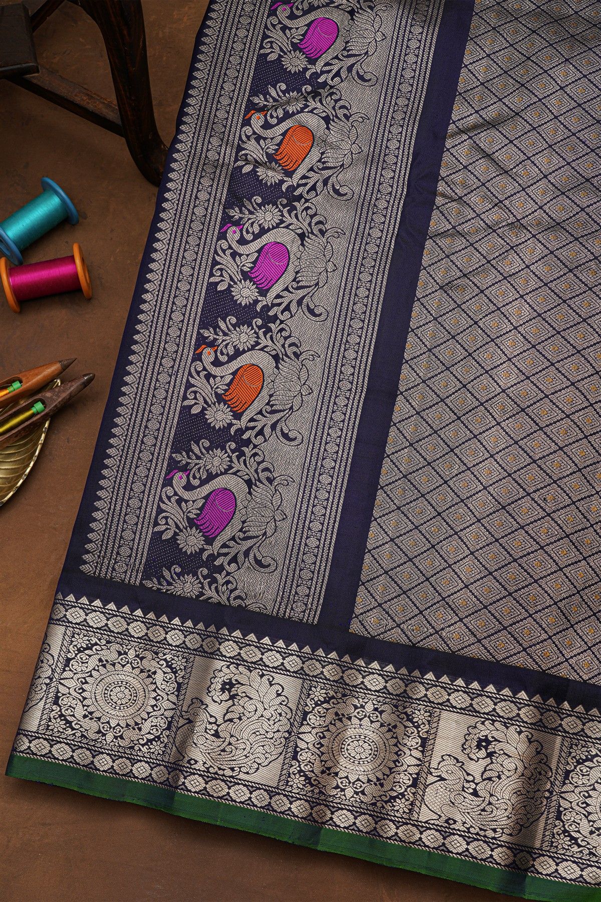 Gadwal Silk Sea Green Saree