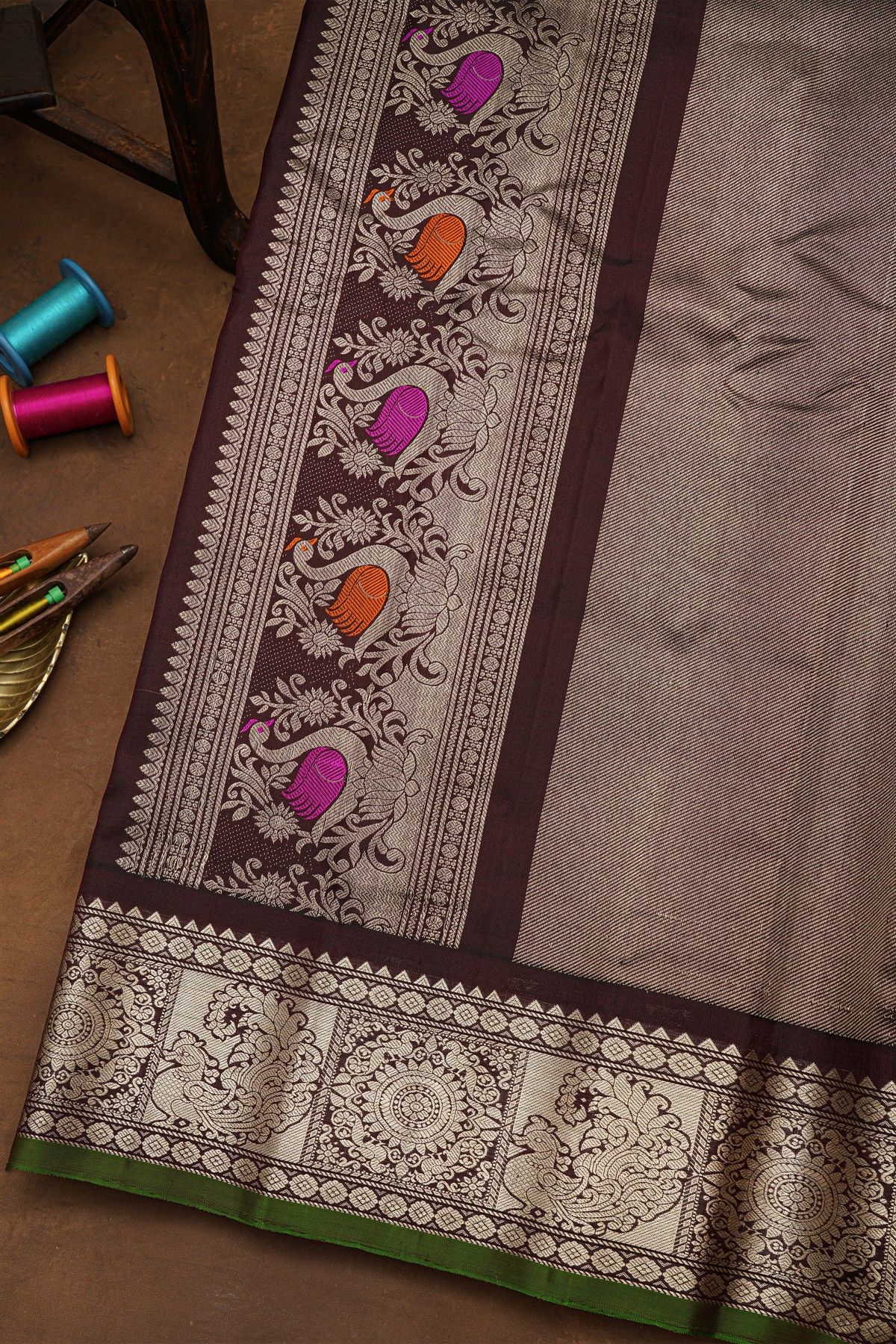 Gadwal Silk Cream Saree