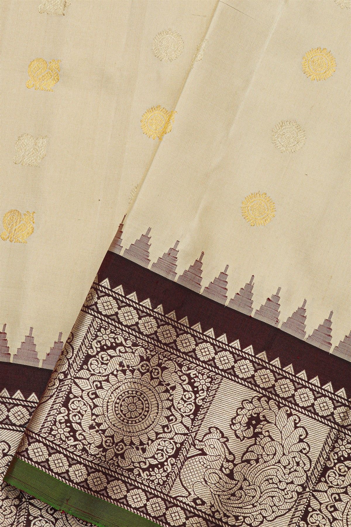 Gadwal Silk Cream Saree