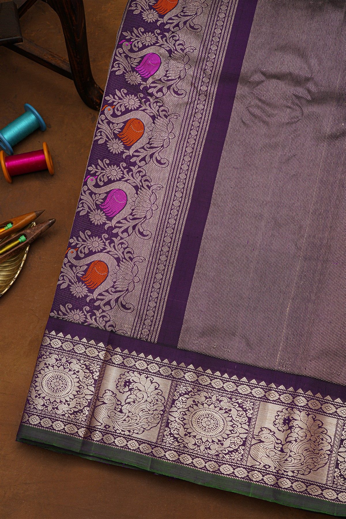 Gadwal Silk Baby Pink Saree