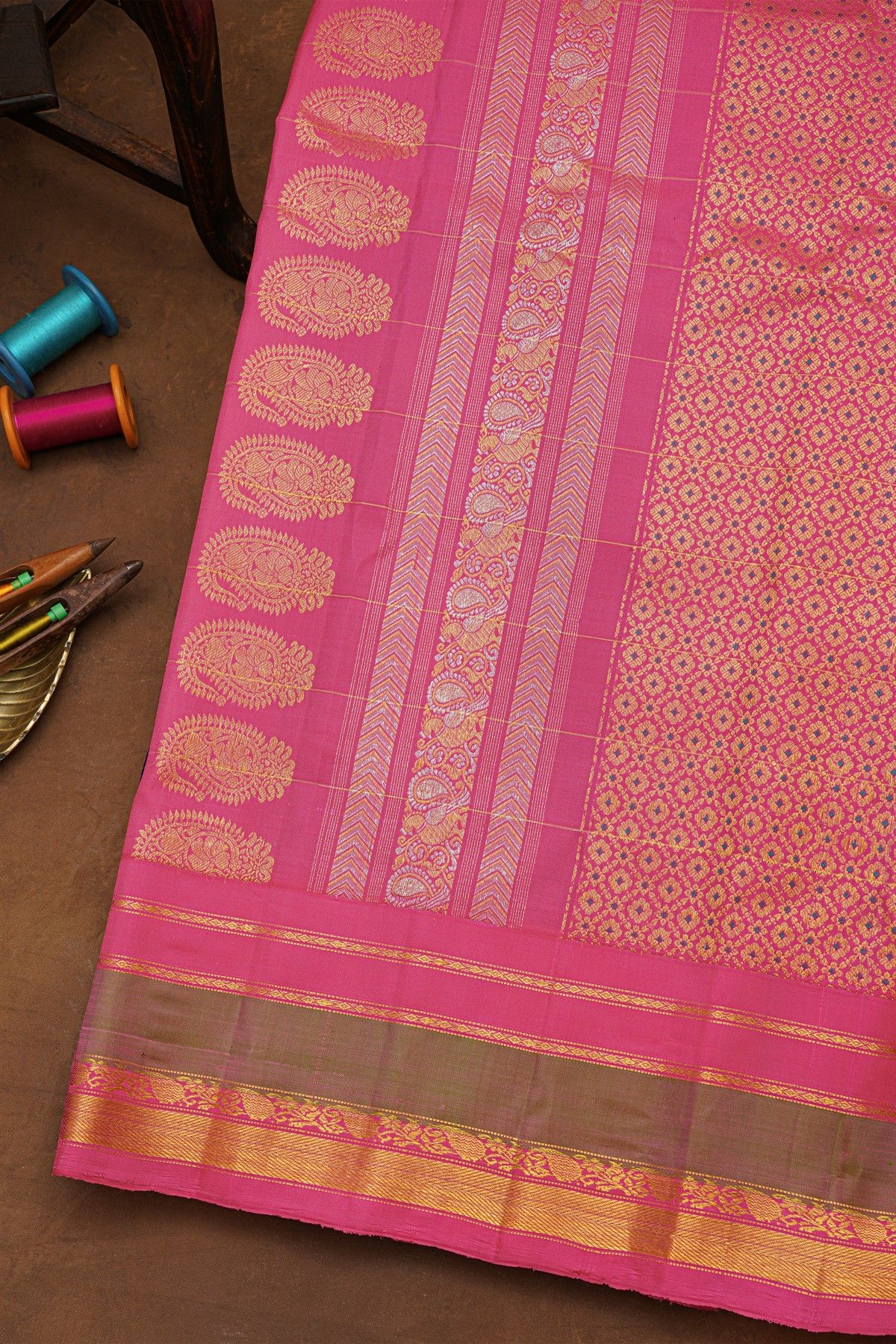 Gadwal Silk Navy Blue Saree