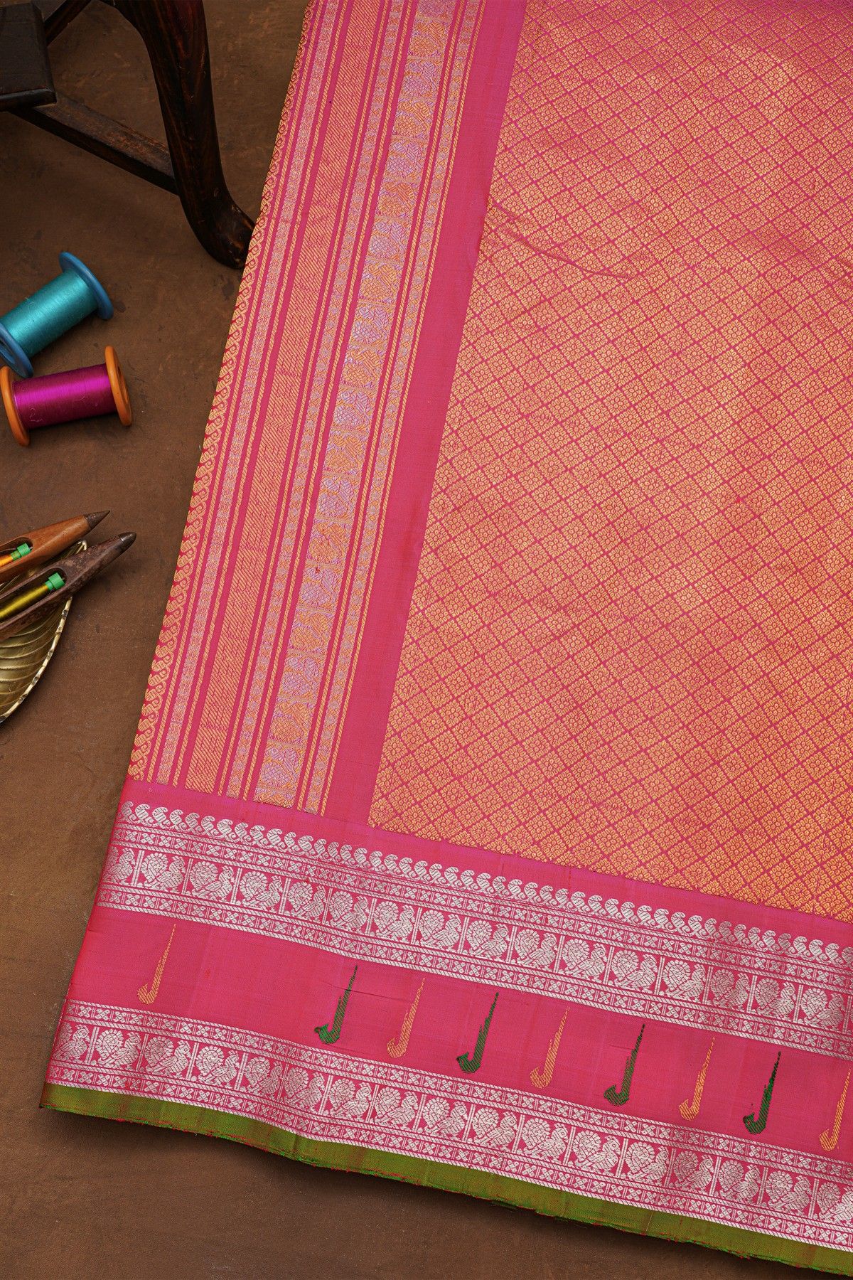 Gadwal Silk Violet Saree