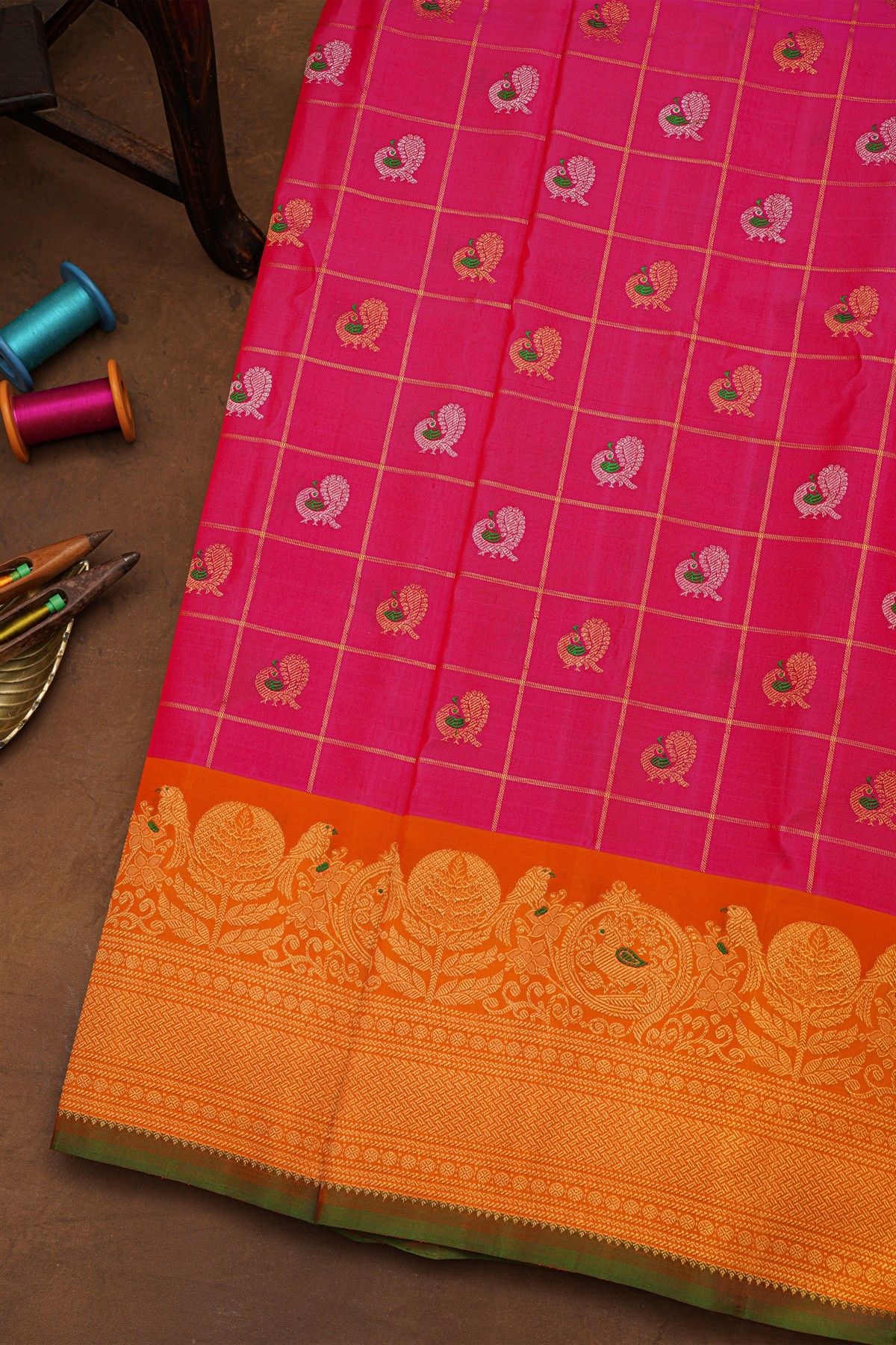 Gadwal Silk Pink Saree