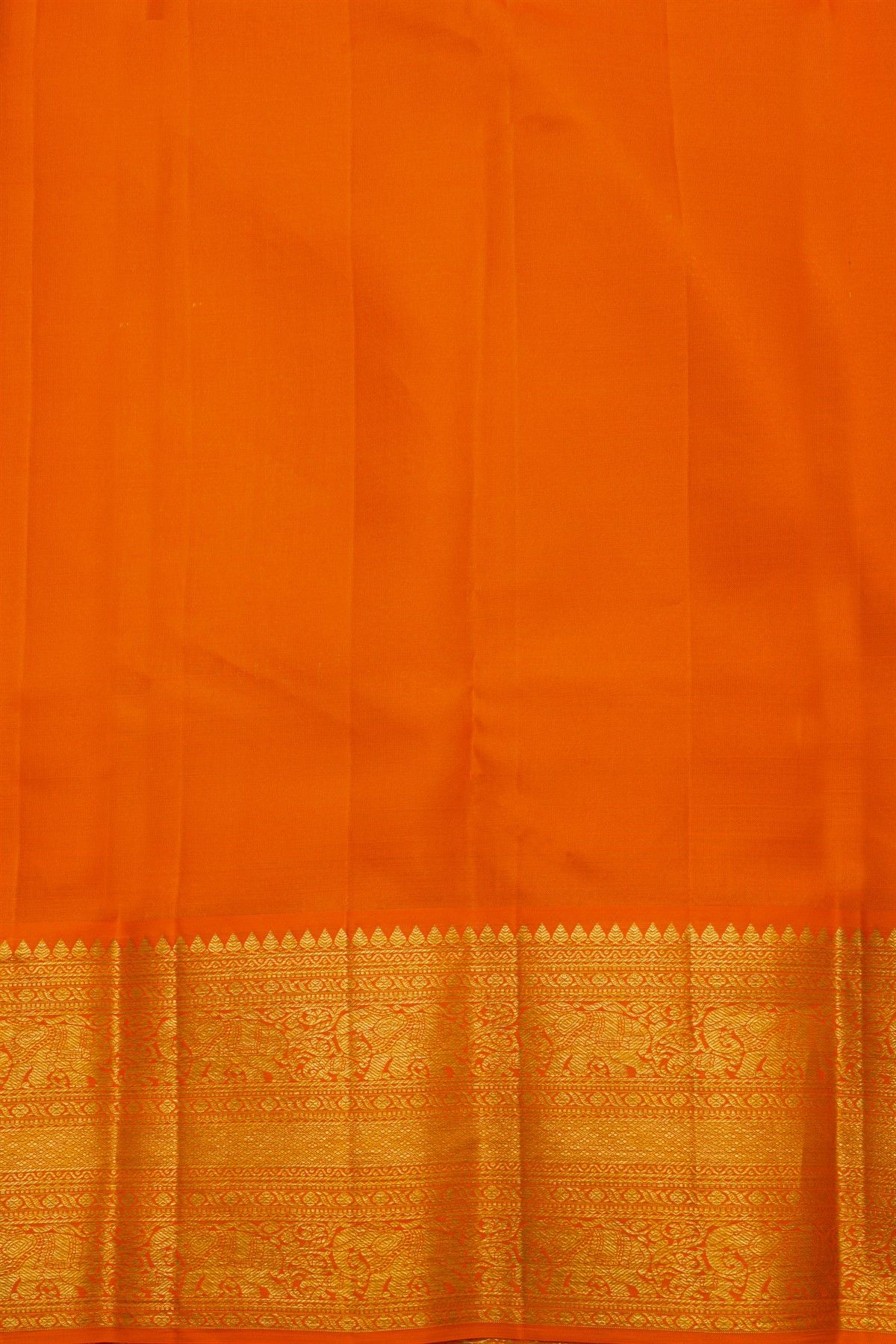 Kancheepuram Silk Orange Saree