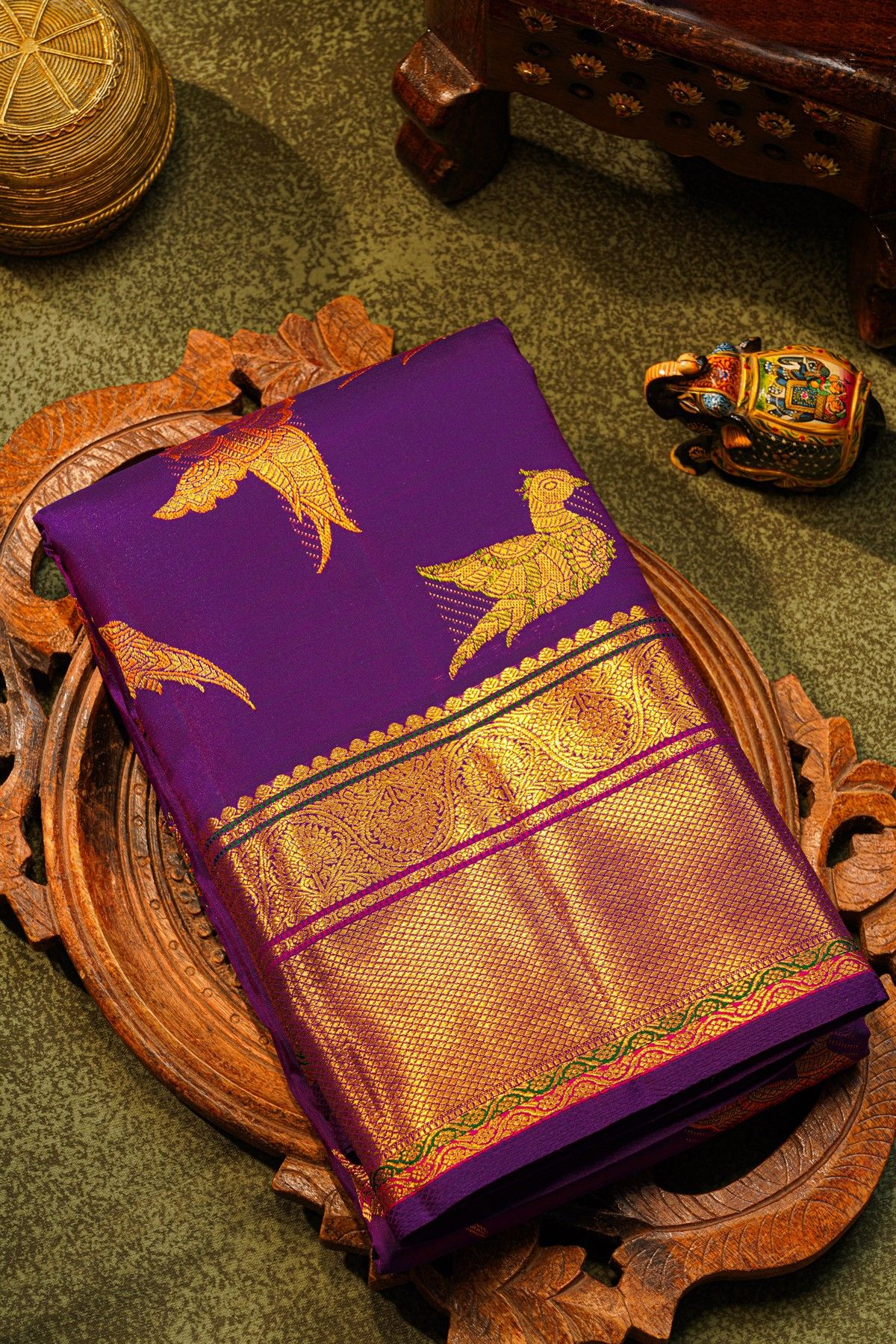 Kanchipuram Silk Purple Saree