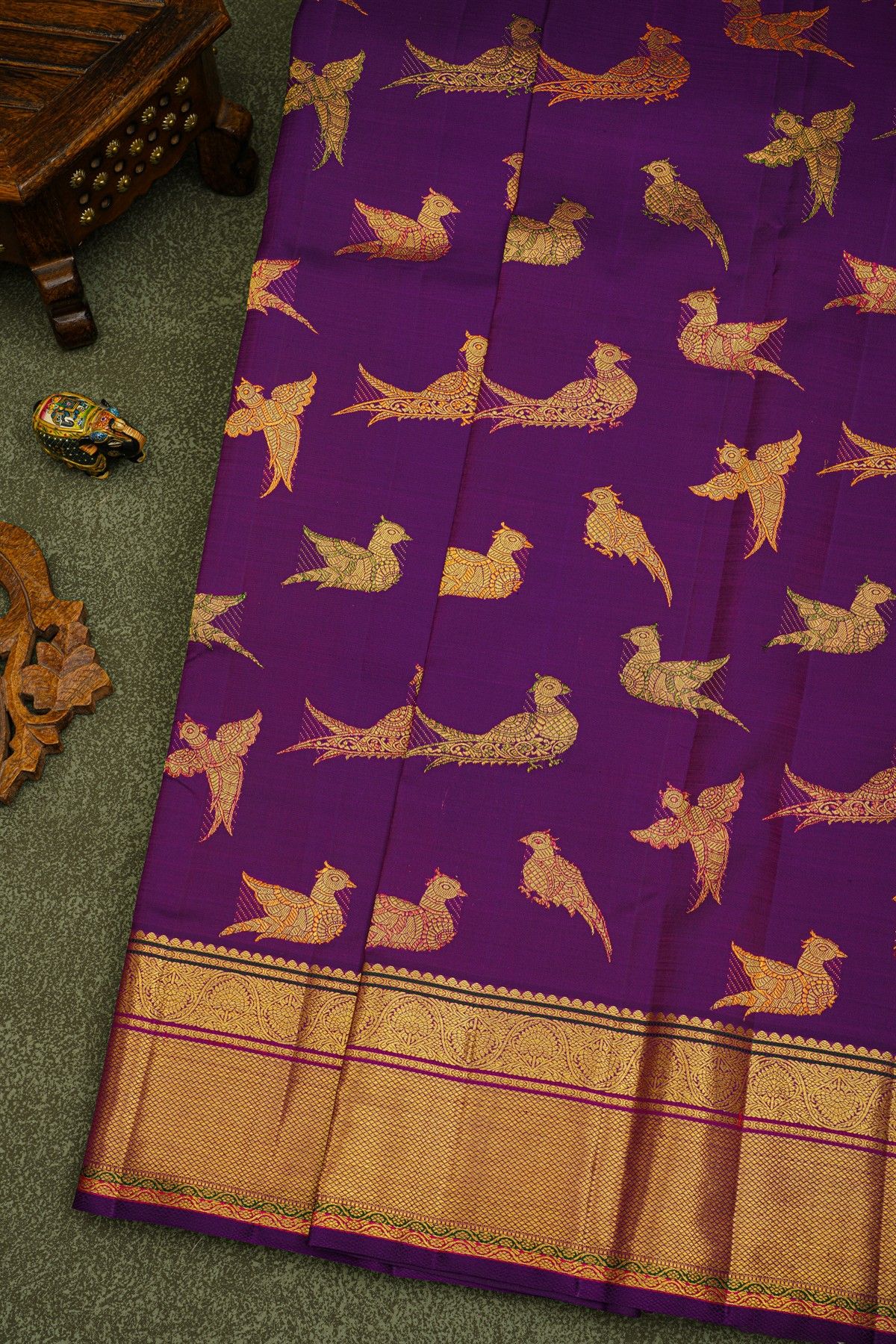 Kanchipuram Silk Purple Saree